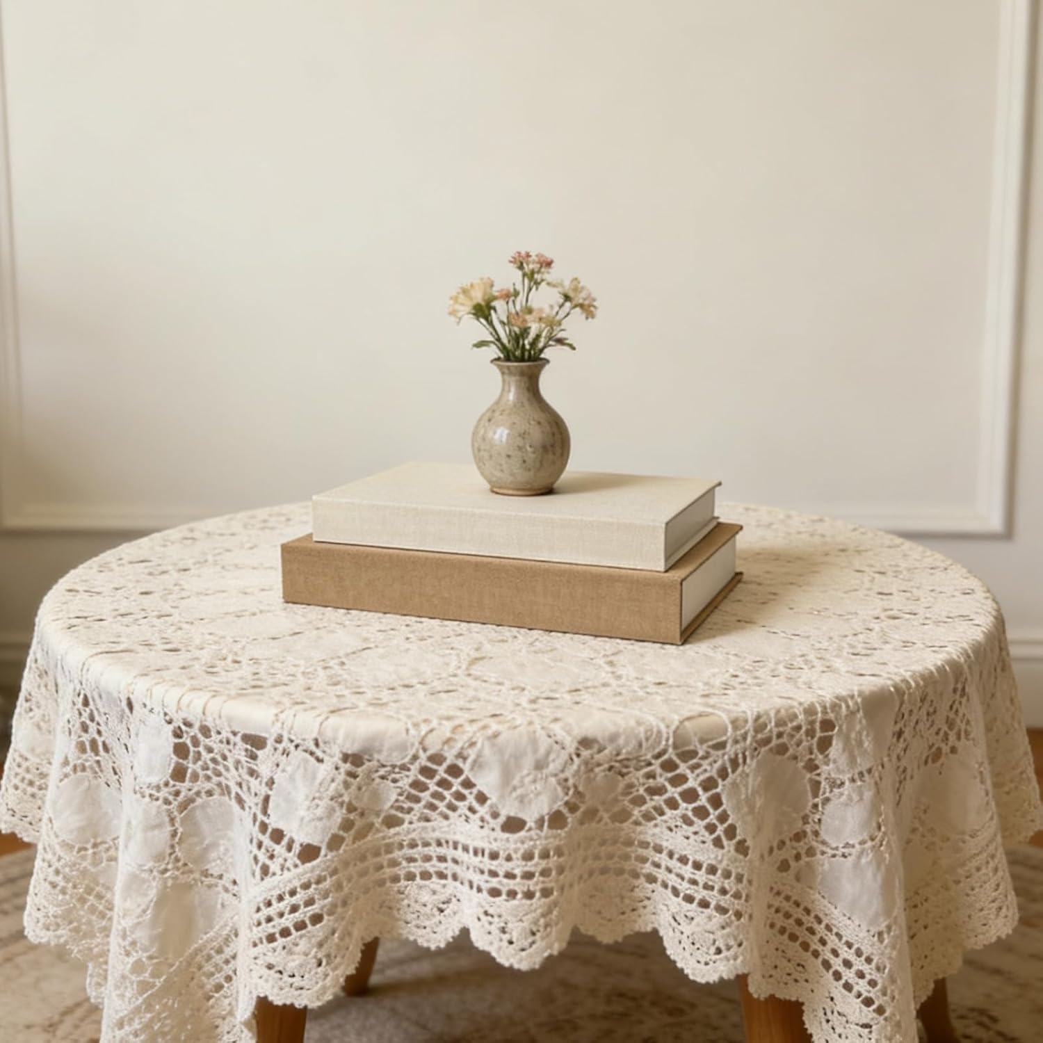 Decorative Books Linen Fabric Faux Storage Fake Book Boxes Coffee Table / Khaki and White / Set of 2