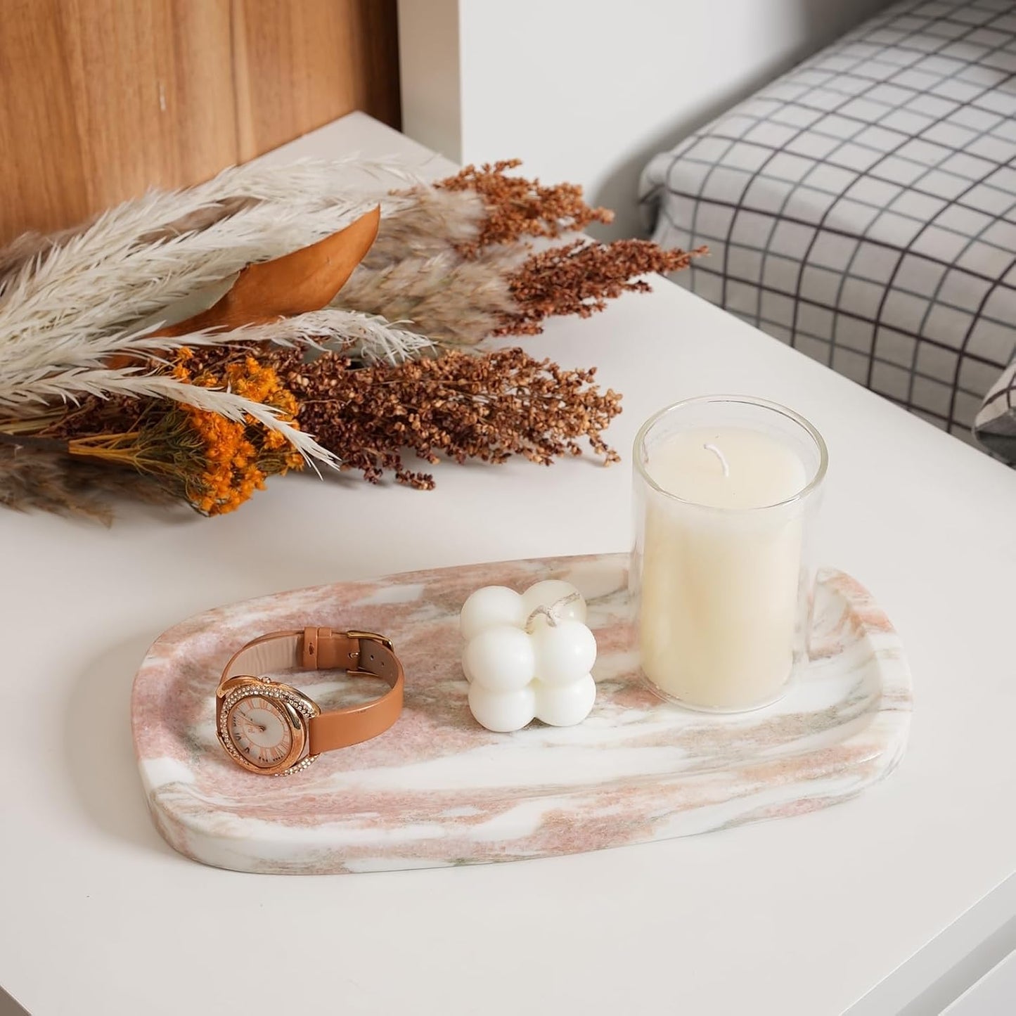 Natural Marble Tray / Norway Red / 10 x 5 x 0.7