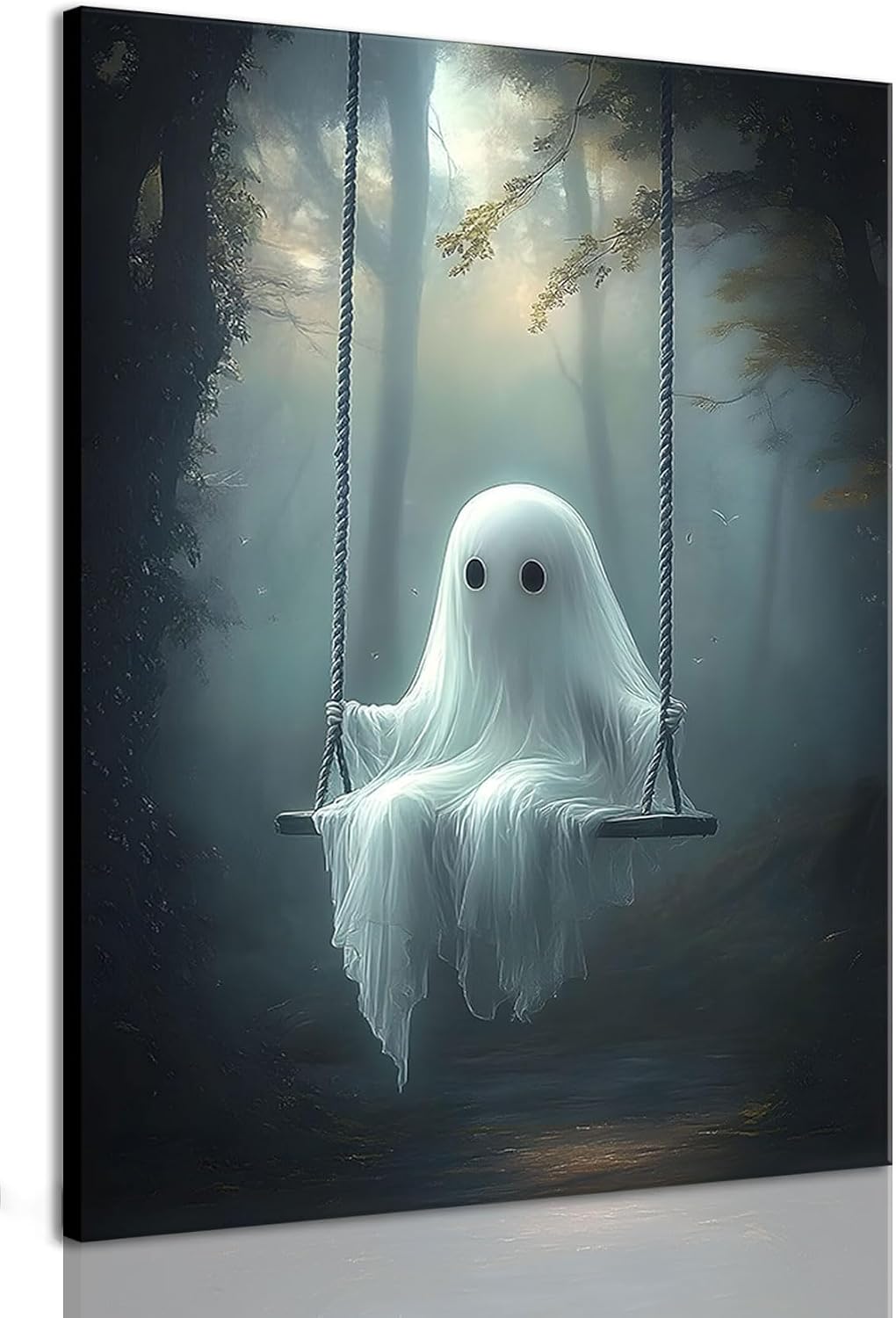 ILLBDR Halloween Cute Ghost Canvas Wall Art 16x24 inch