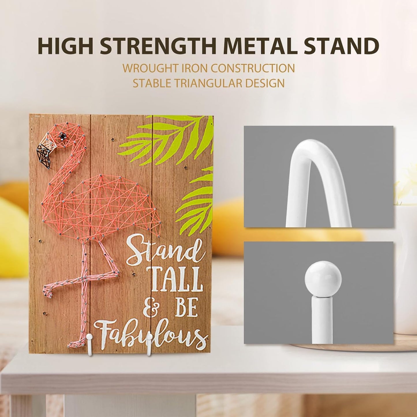Decorative Plate Stand Holder Picture Frame Stand Easel Display Stand / 6 Inch / White / Set of 4