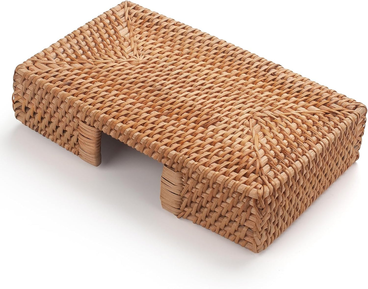 Rattan Napkin Holder Woven Flat Napkin Basket Tray / Rectangle / 9.5 x 5.5 x 2