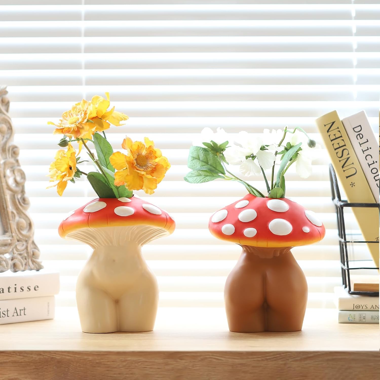Mushroom Lady Body Vase for Flower / Gradient Bronze / Medium