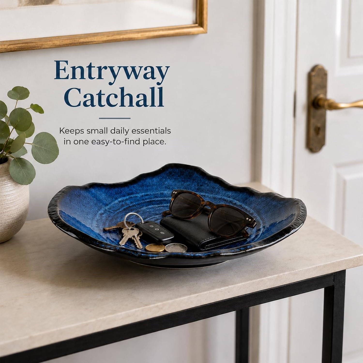 Porcelain Centerpiece Tray / Blue / 12in
