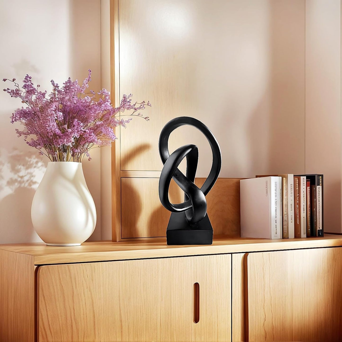 Abstract Statues / Knot Decor Mobius Knot Statue / Black
