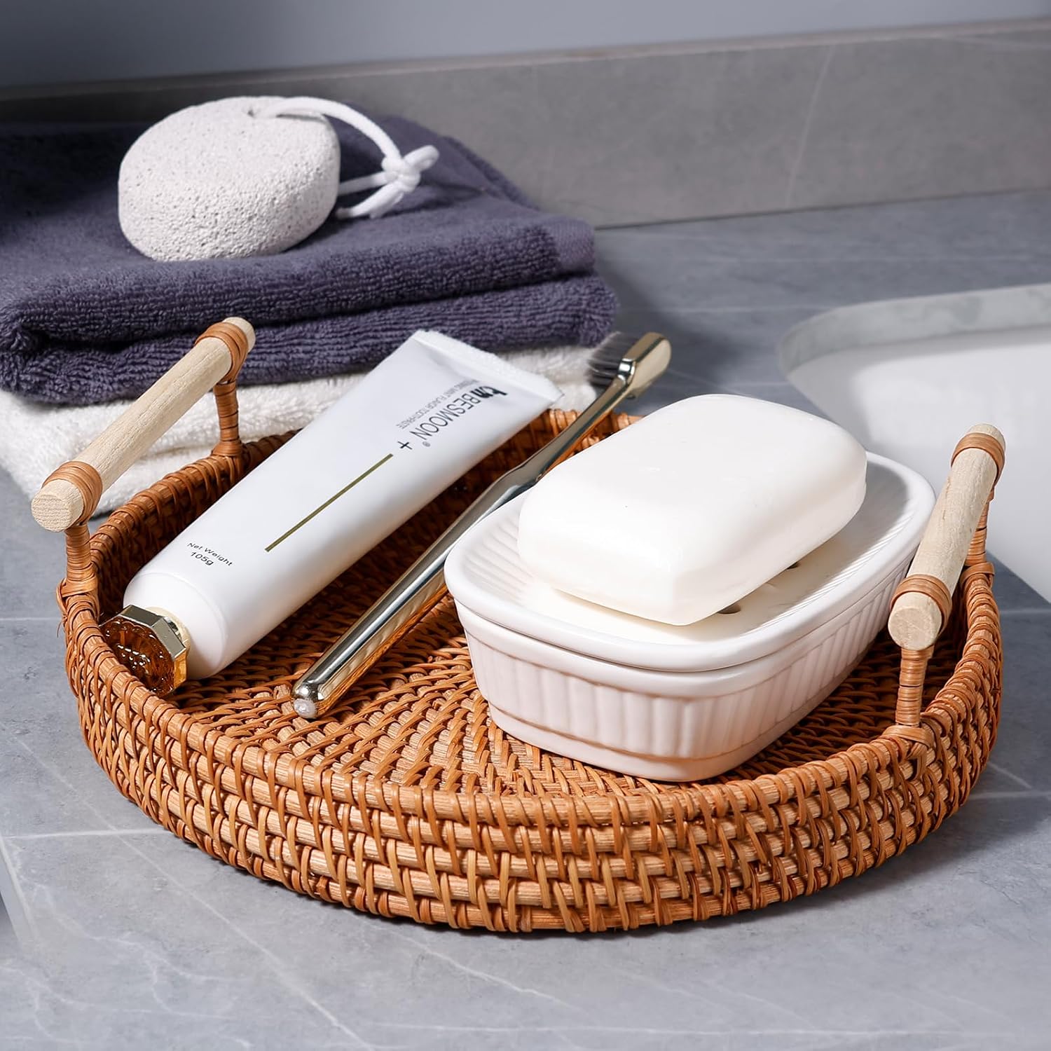 Self-draining Soap Holder / 01 Ceramic White