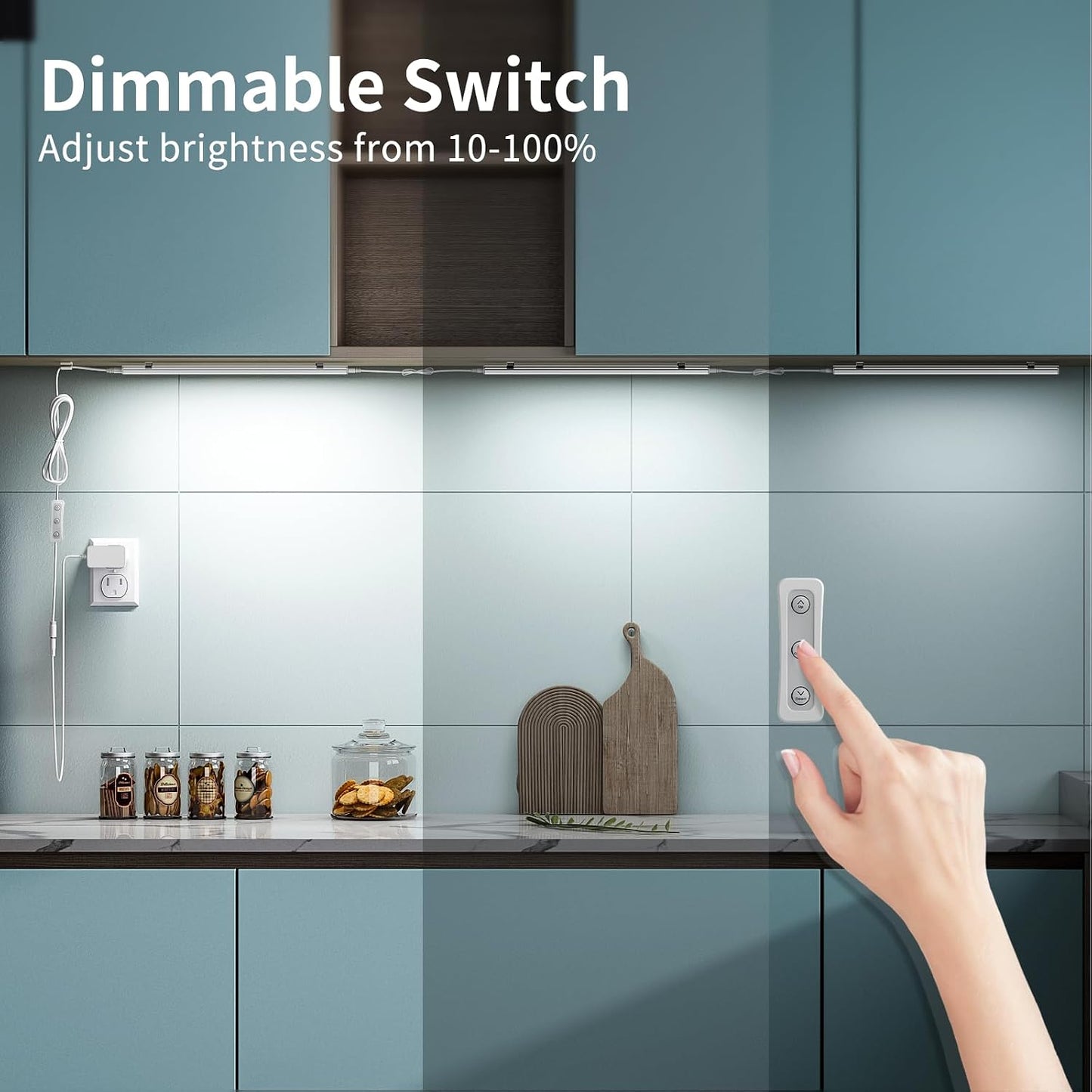 ASOKO Under Cabinet Lighting, 5000K Daylight, for Kitchen, Closet, 3-Pack