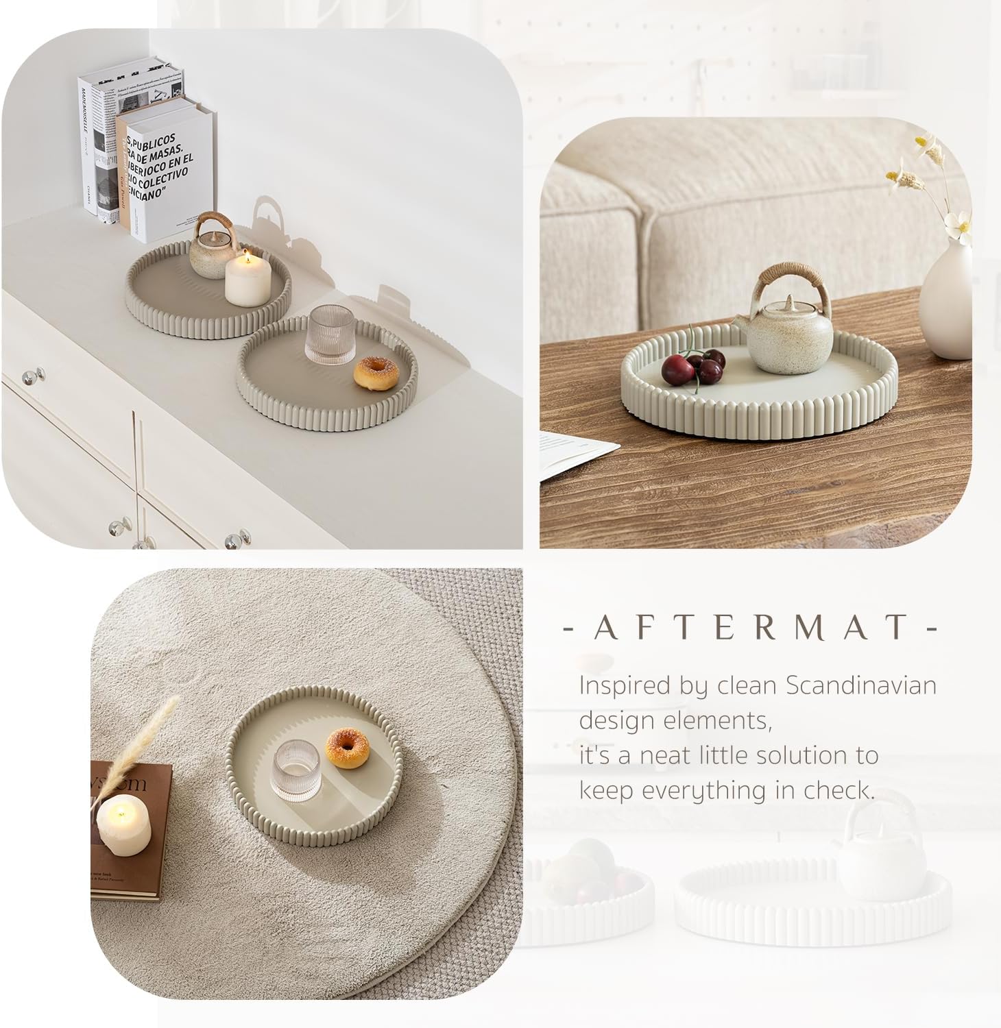 Coffee Table Tray / Gray / Set of 11