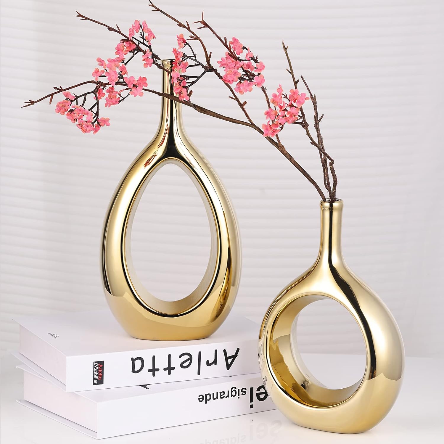 Vase Ceramic Gold Vases Home Decor / Glossy Gold