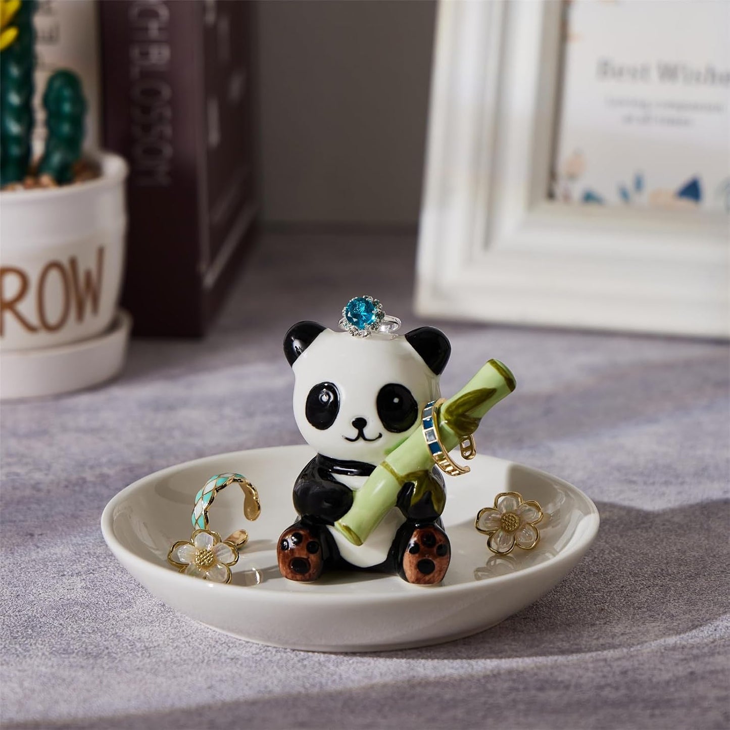 Ceramic Jewelry Holder Ring Dish Jewelry Tray / Panda