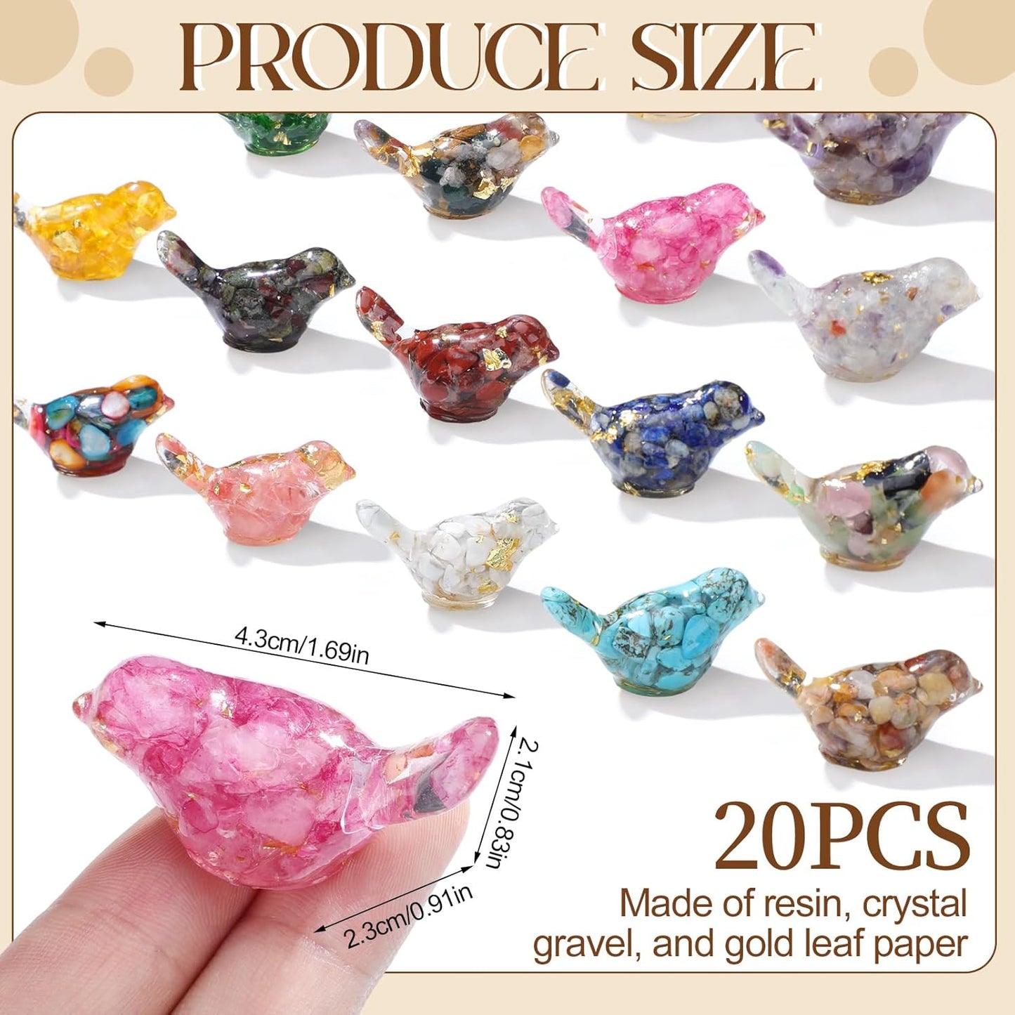 Crystal Figurines Glass Statue Resin Animal Statues Miniature Decorative / Classic / Set of 20