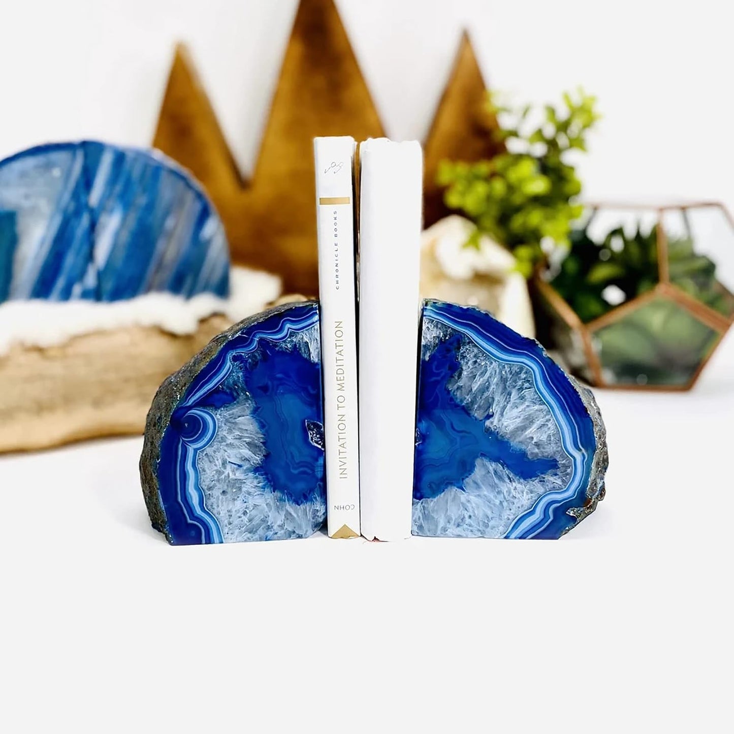 Decorative Book Ends / 2-3 Pounds / Blue
