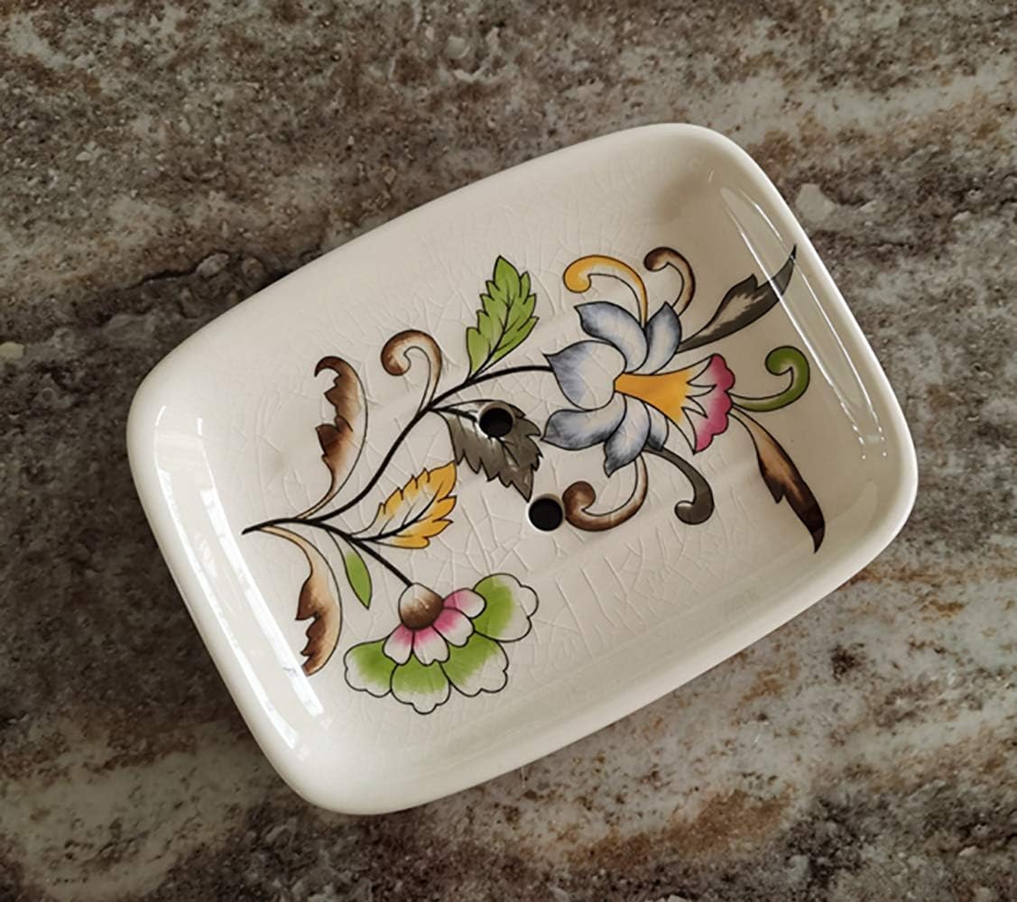 Ceramic Soap Dish Creative Ice Crack Ceramic Clorful / Clorful Flower Pattern Ceramic Soap Dish