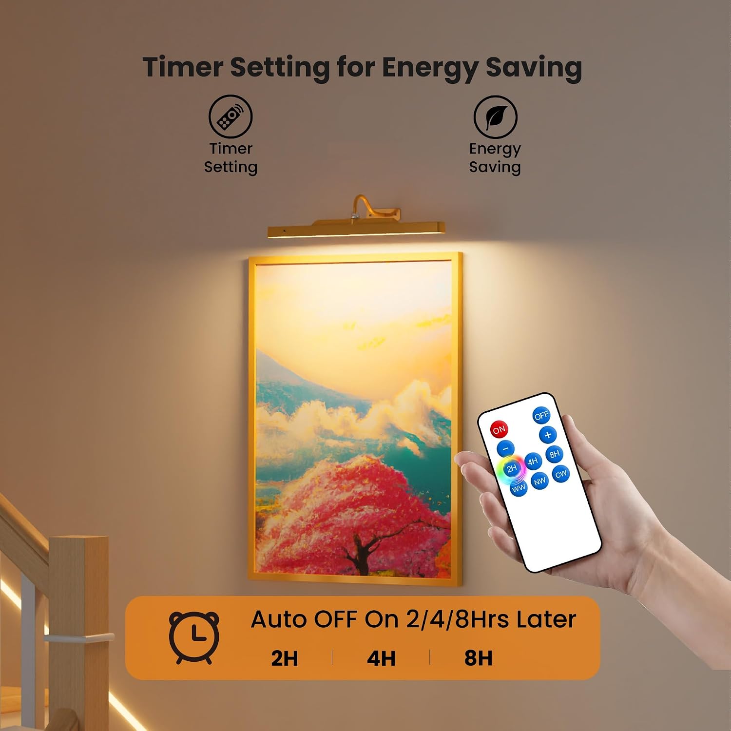 Wireless Picture Light Battery Operated, 16in Picture Light for Wal, 2Pack Rechargeable 5000mAh Battery Wall Sconce for