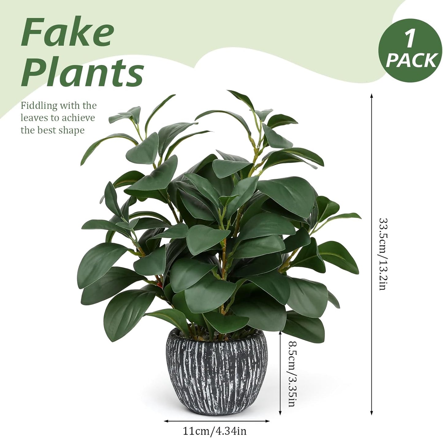 Lifelike Potted Faux Plants / Artificial Plants / 13.2 Inch