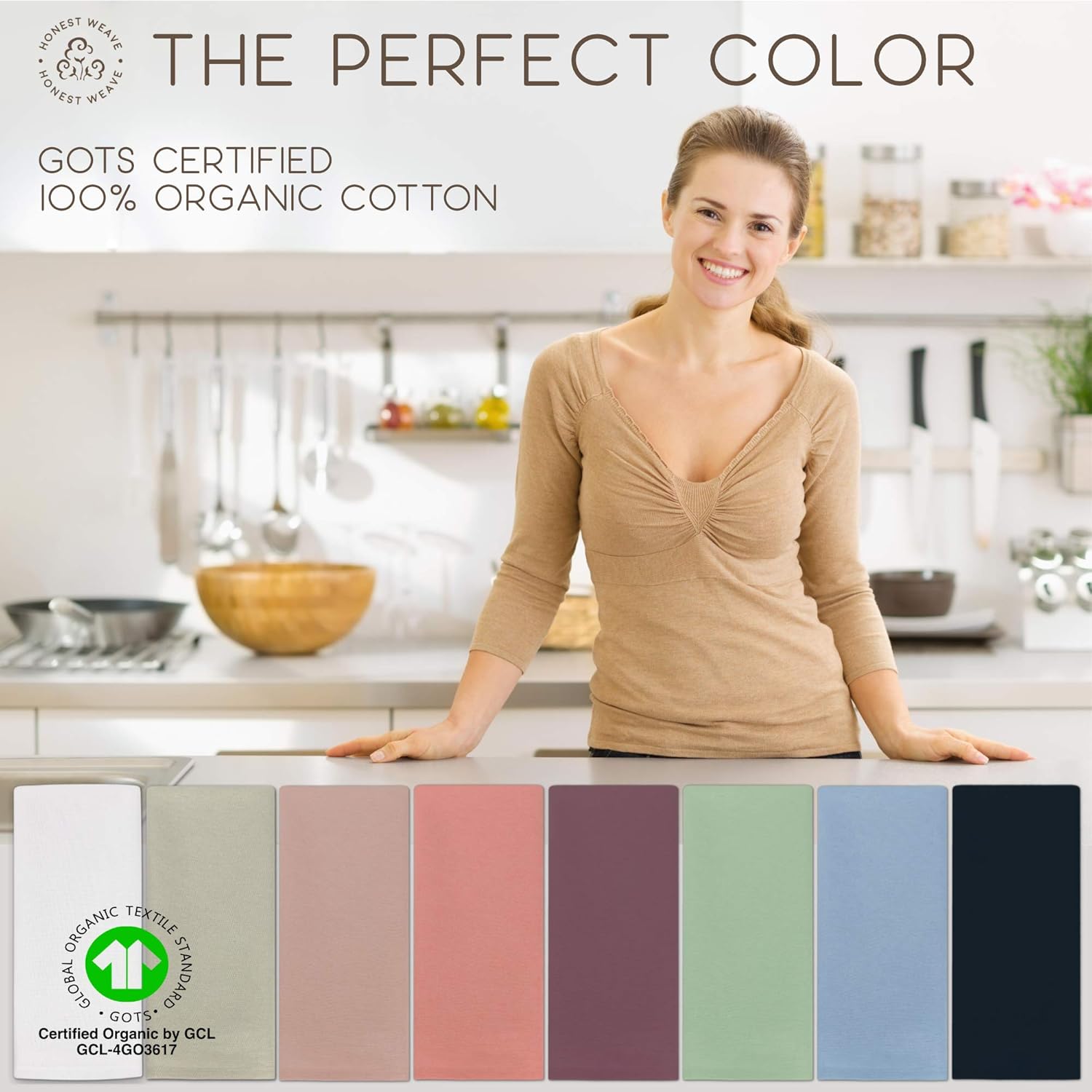 GOTS Certified Organic Cotton Washable Cloth Napkins Sets for Everyday Dining, Dinner Parties, Weddings | Oversized