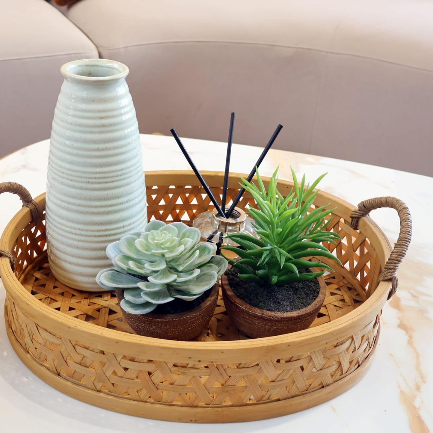 Artificial Succulents Plastic Artificial Plant / Succlents In Pots / Green / Set of 2