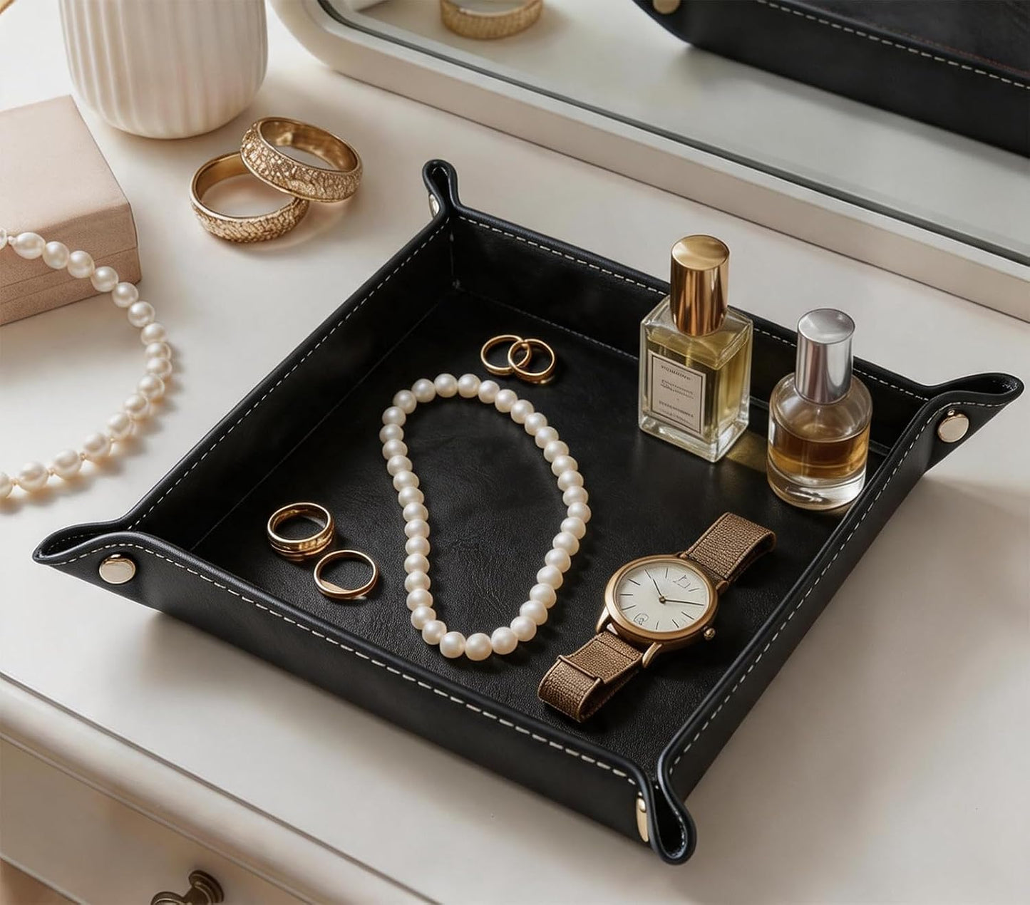 Valet Tray Desktop Storage Organizer / Black