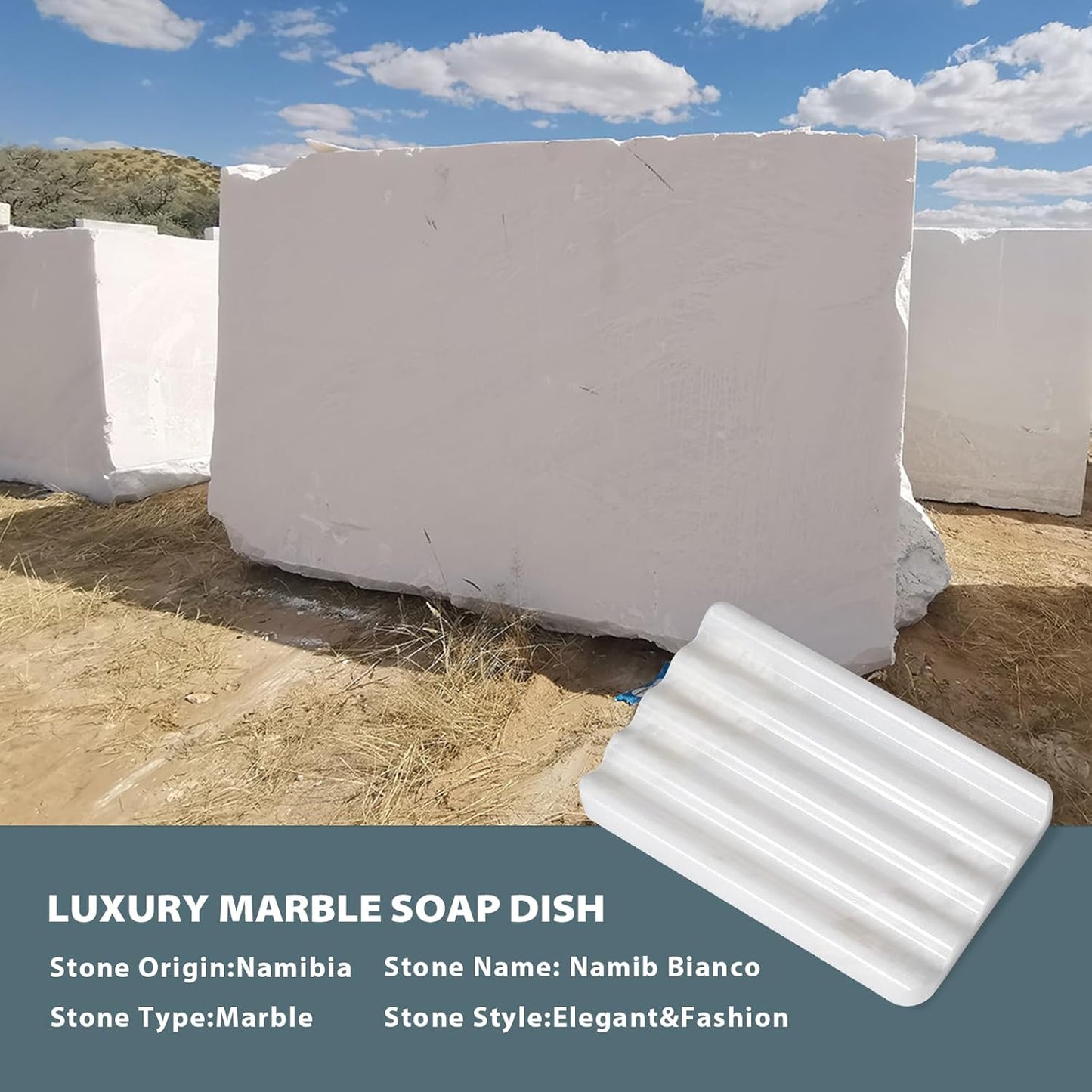 Stone Soap Tray / Namib Bianco / Natural