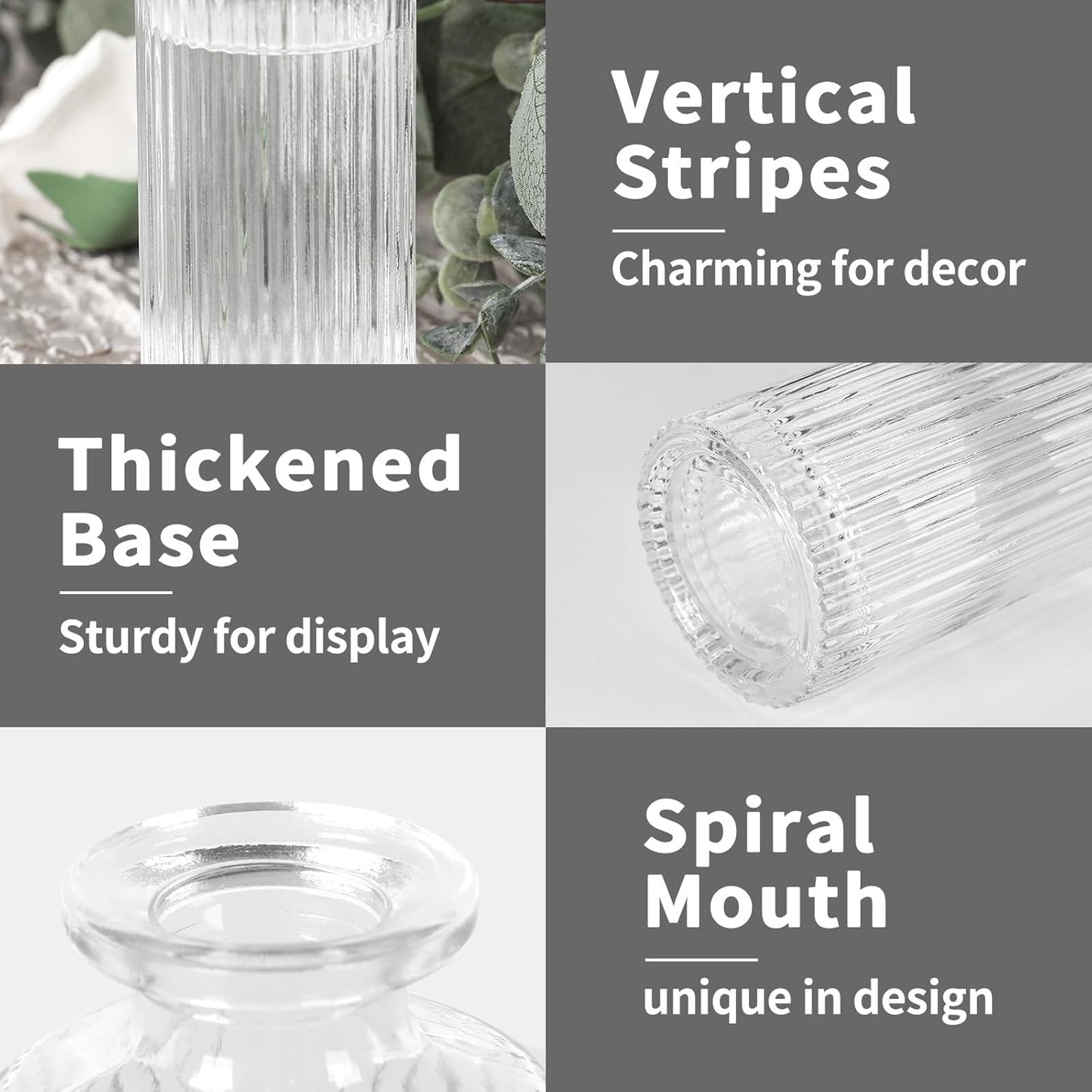 Glass Bud Vases / Clear / Set of 20