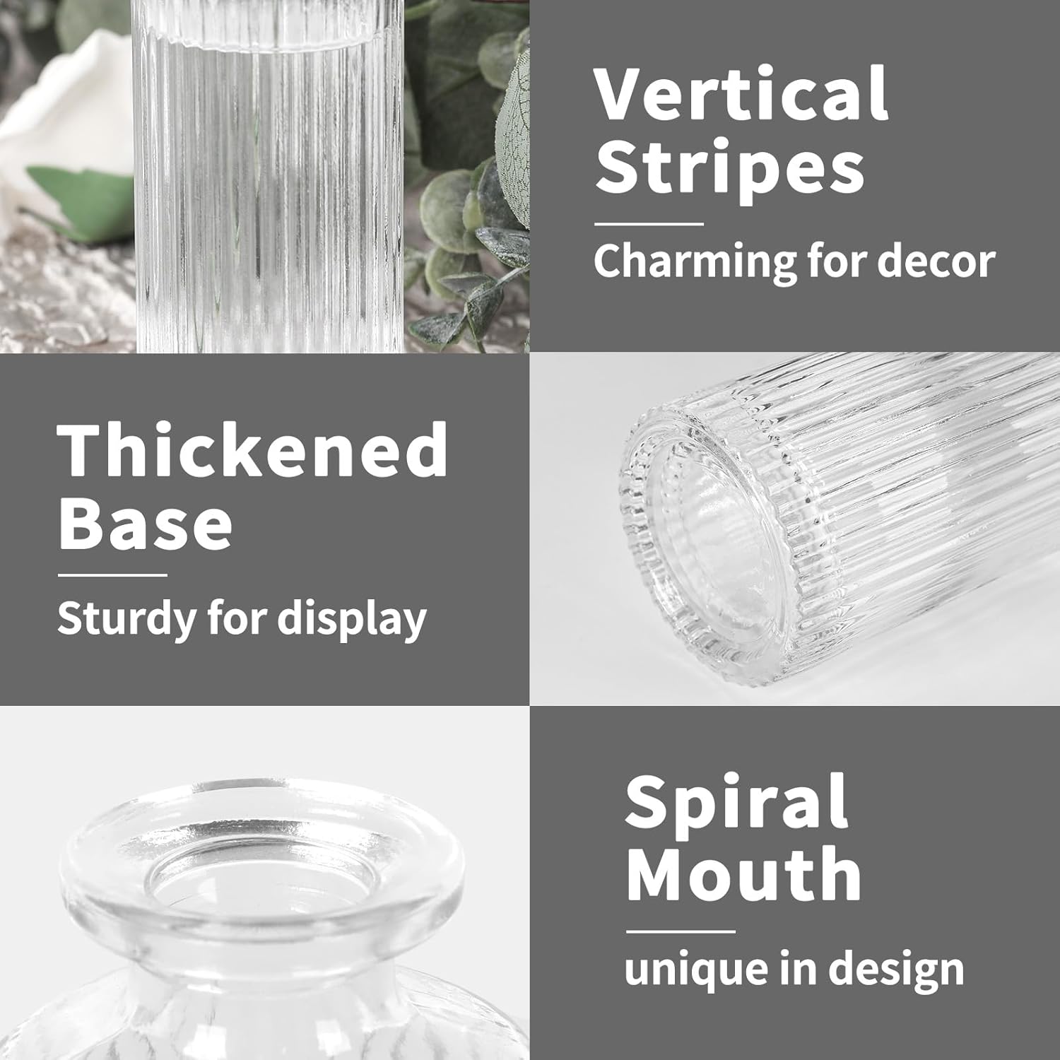 Glass Bud Vases / Clear / Set of 20