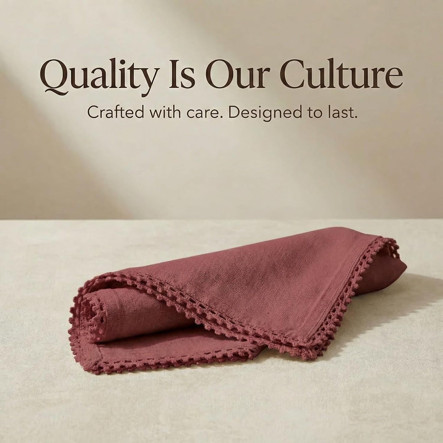 ACCENTHOME Burgundy Cloth Napkins Set of 12 18x18 inch Cotton Dinner Napkins - Washable Soft Premium Hotel Quality