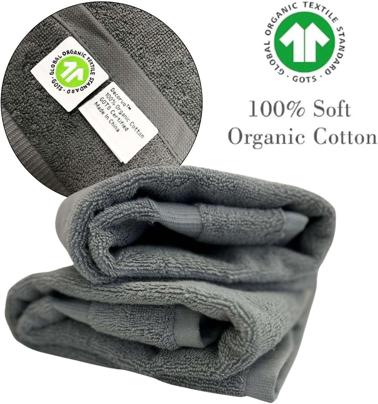 Gray with Black Monogrammed Hand Towels for Bathroom - Set of 2 Letter W | Luxury Hotel Quality Initial Towels For