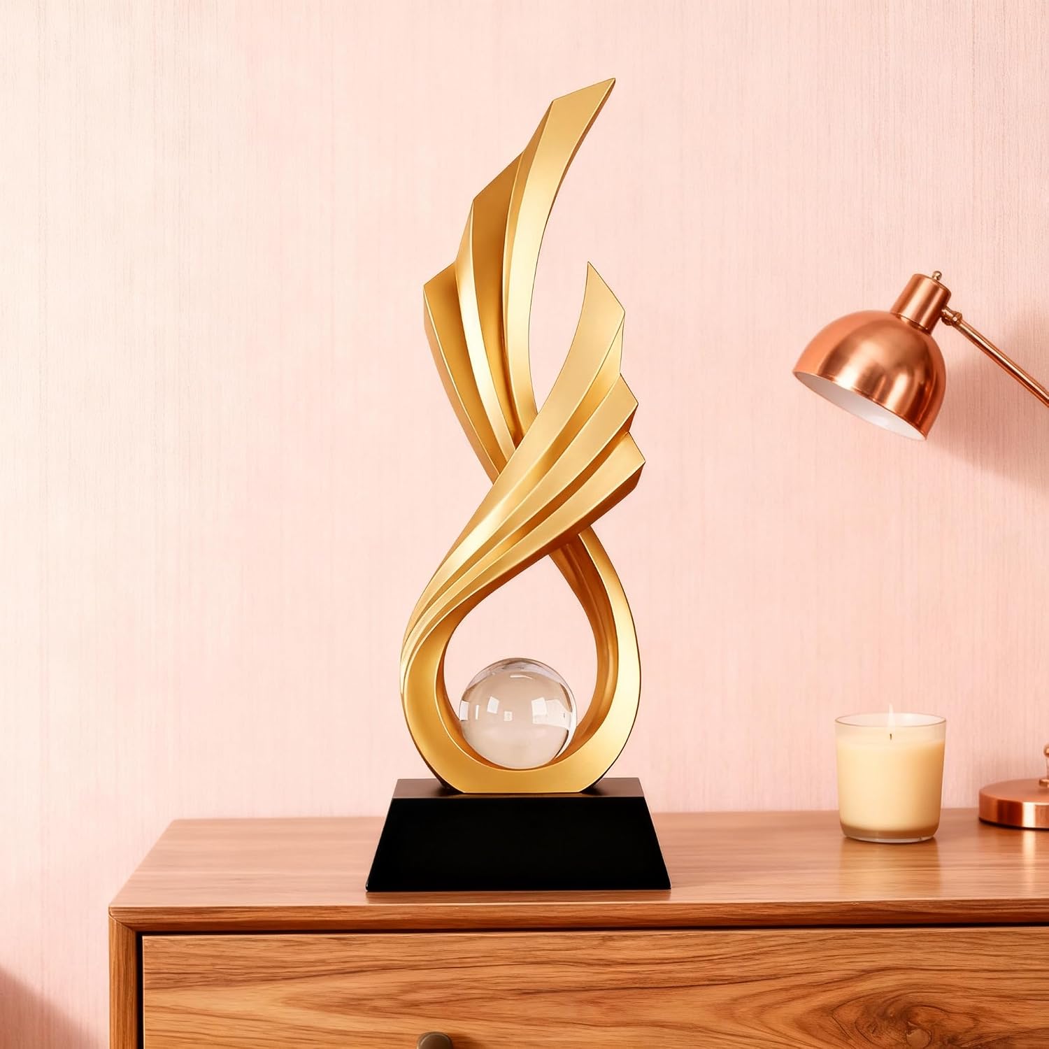 Modern Abstract Art Statue / Gold