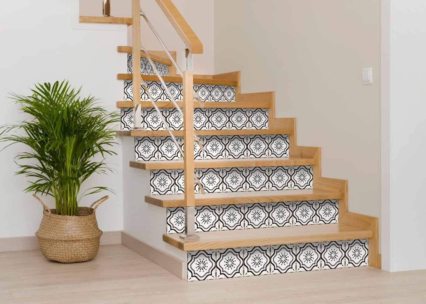 & White Collection Peel and Stick Tile Stickers 24 PC Set backsplash Tile Decals Bathroom & / Black