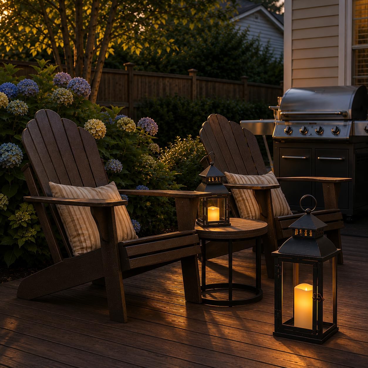 NEEDOMO LED Lanterns Decorative Outdoor&Indoor, Set of 2 Large Bronze Metal Lantern Decor with LED Candle, Lantern