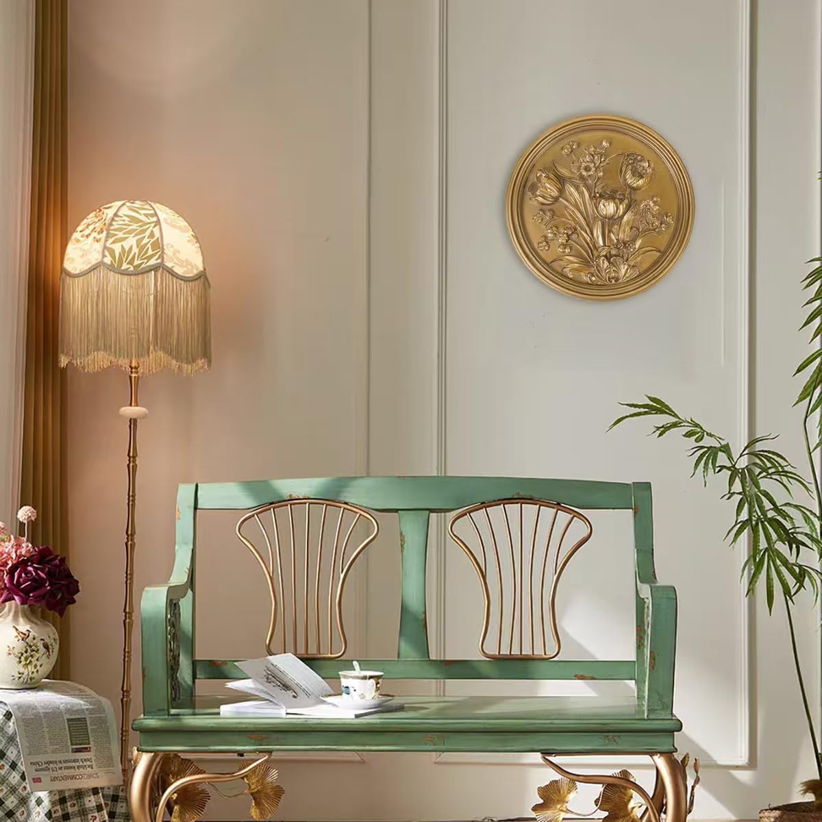 Vintage Wall Sculpture / Antique Gold