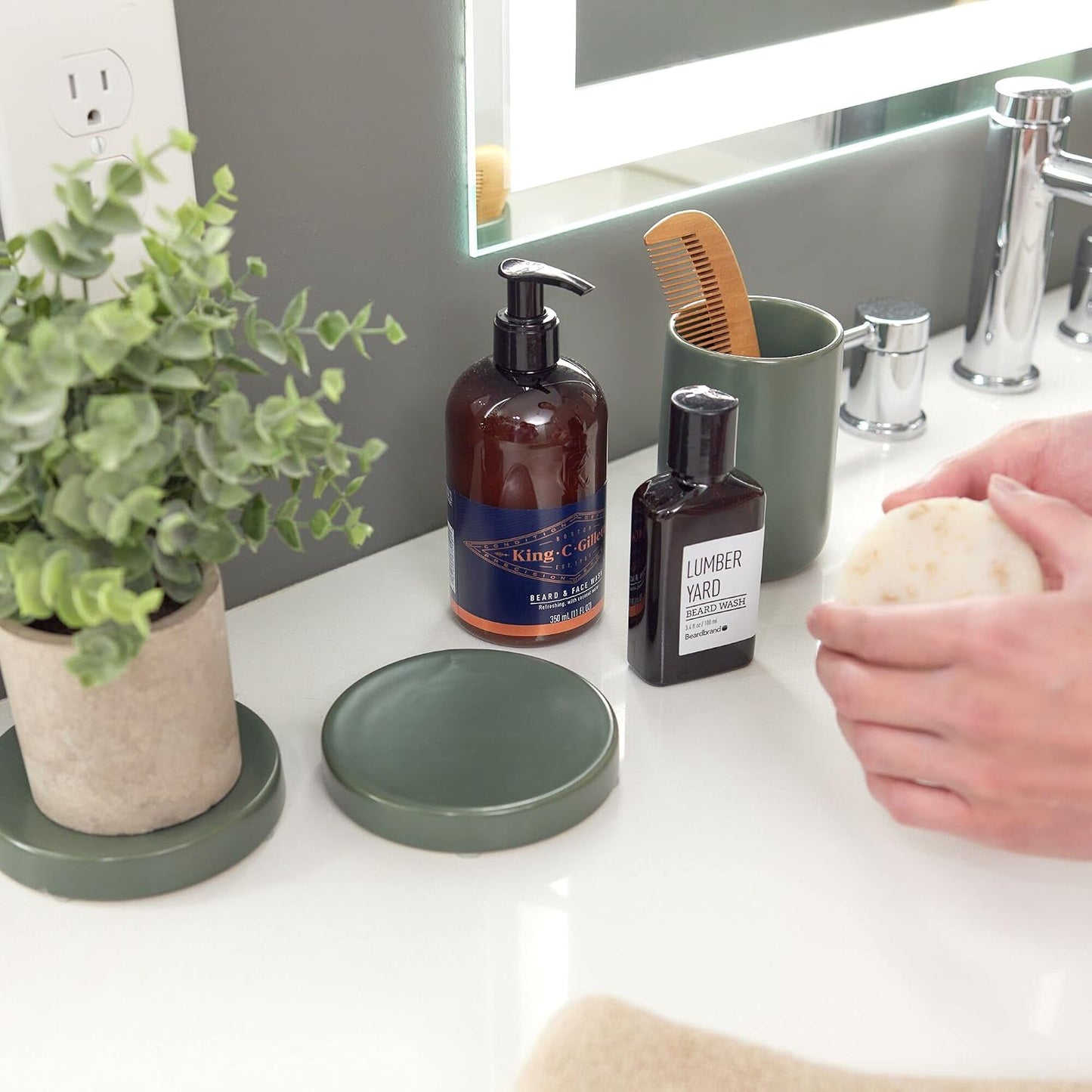 Ceramic Earth Collection Ceramic Bar / Moss / Soap Dish