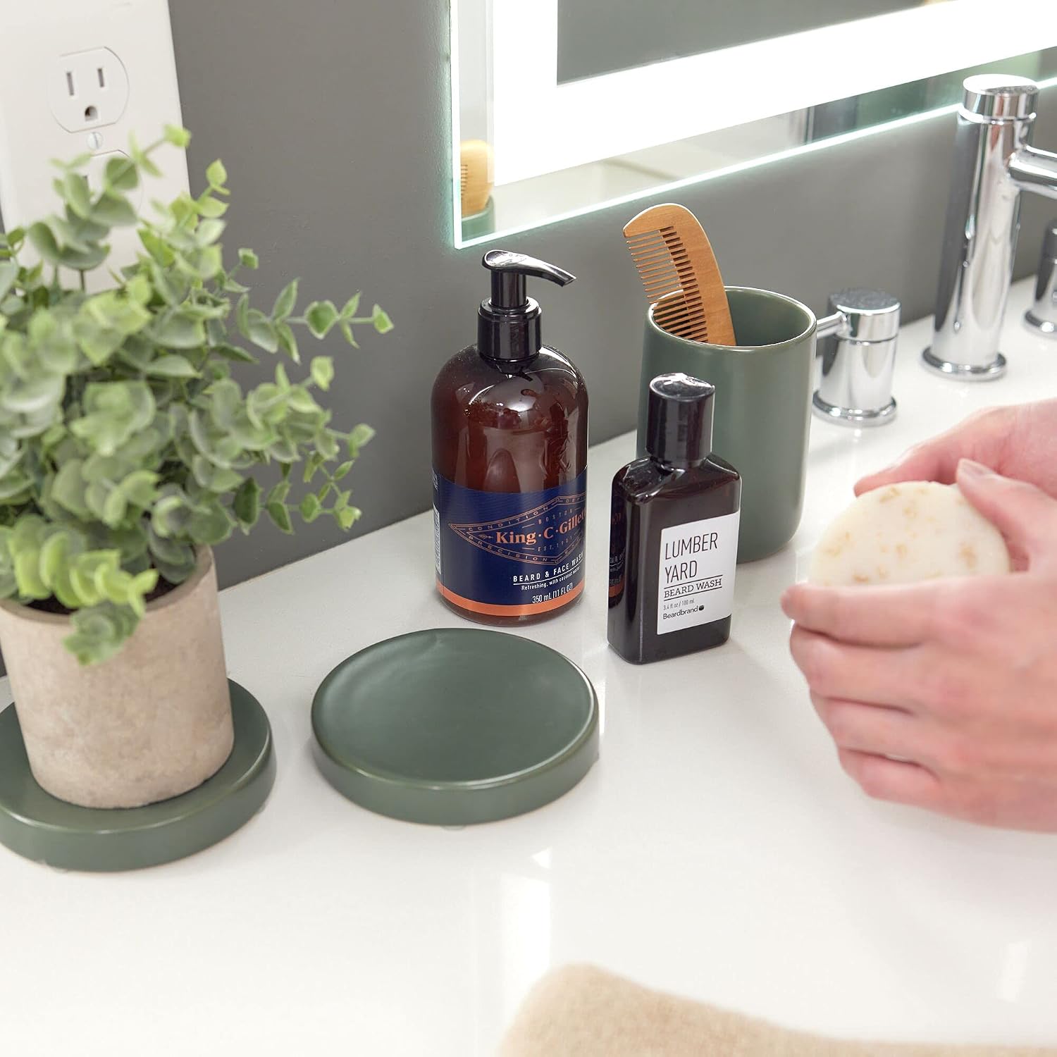 Ceramic Earth Collection Ceramic Bar / Moss / Soap Dish