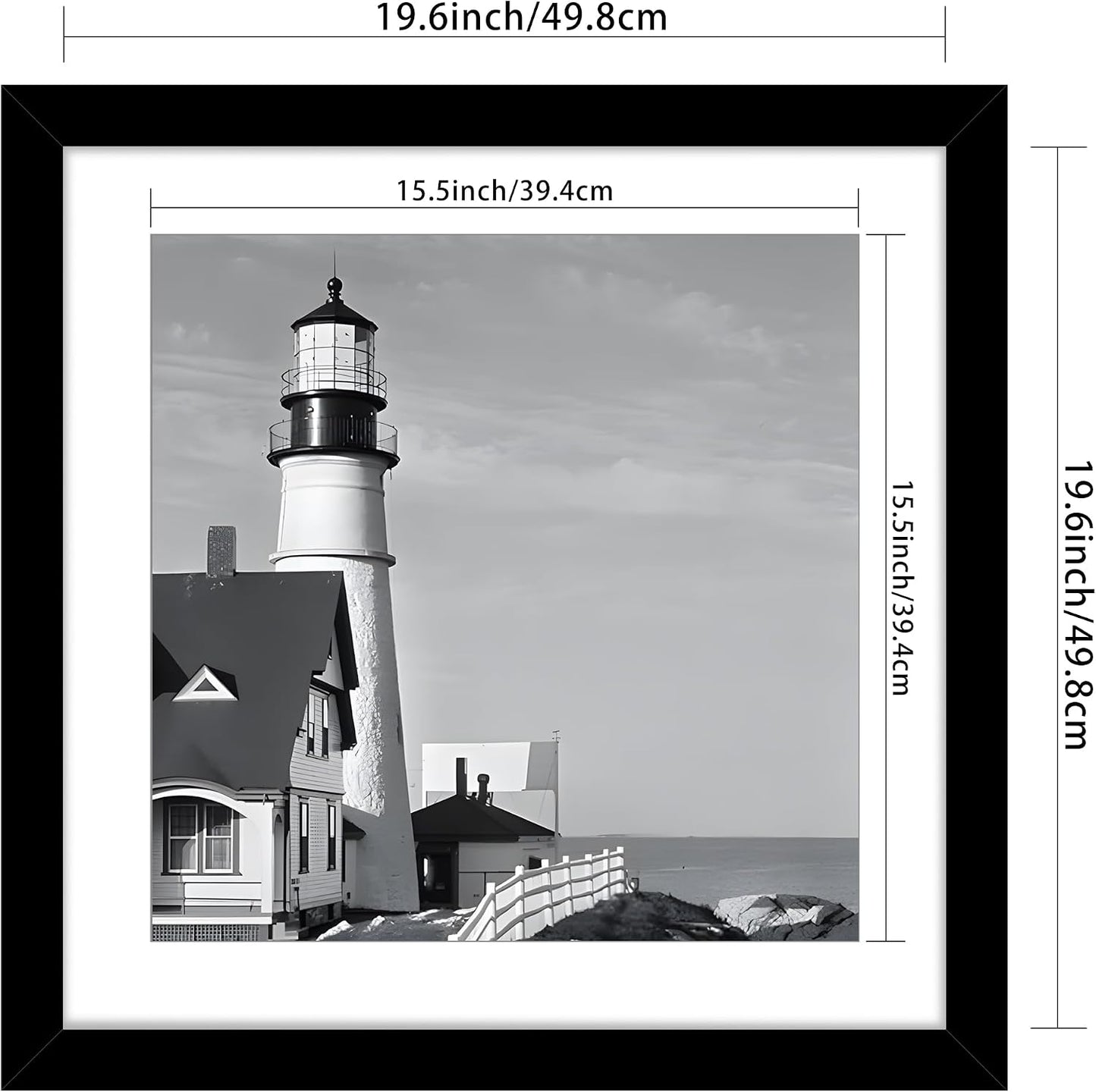 20x20 Black Picture Frame, Poster Frame for Wall, 3 Pack | Fits 16x16 Photos With Mat or 20x20 Without Mat, Square Wall