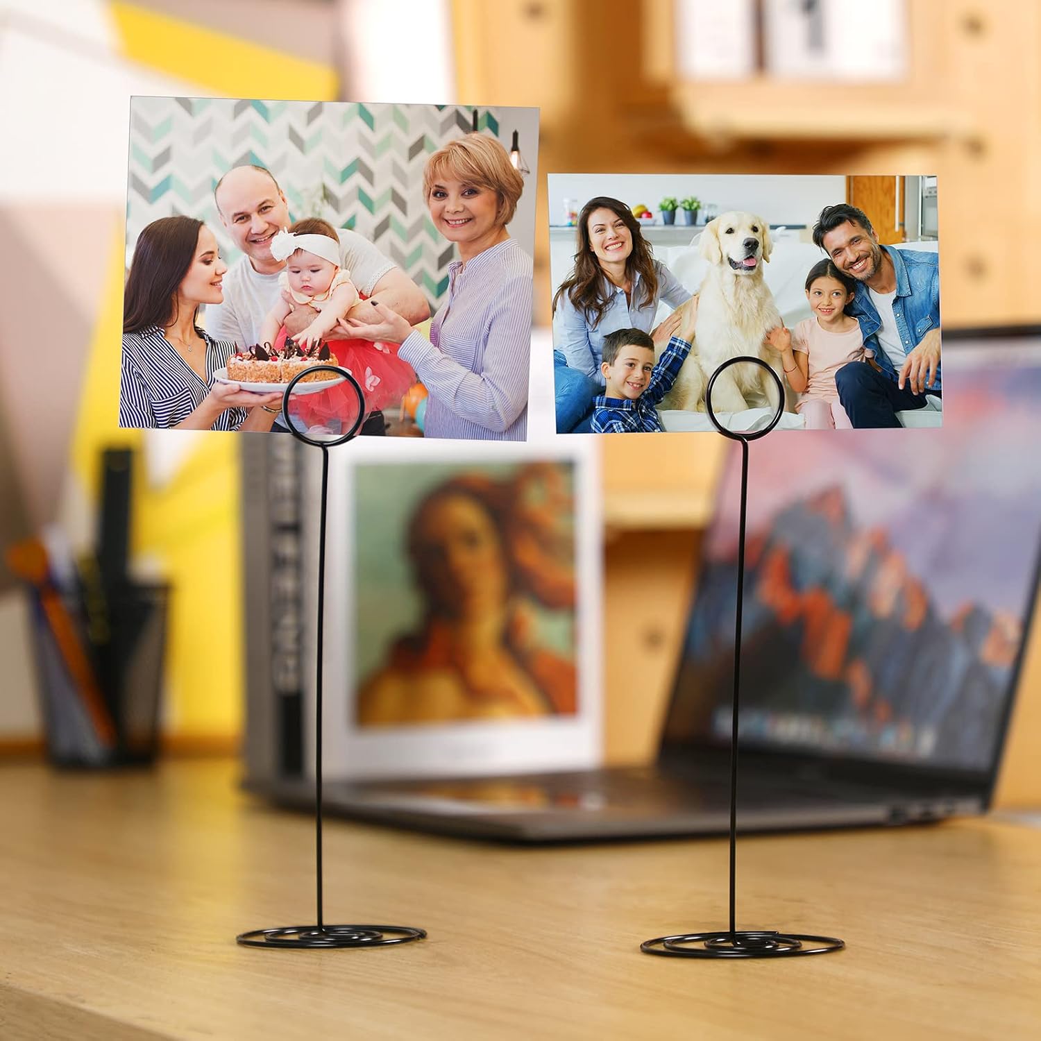 24 Pack 8.86 Inch Table Number Holder Wire Photo Holder Picture Name Menu Clips Memo Note Cards Stand for Wedding
