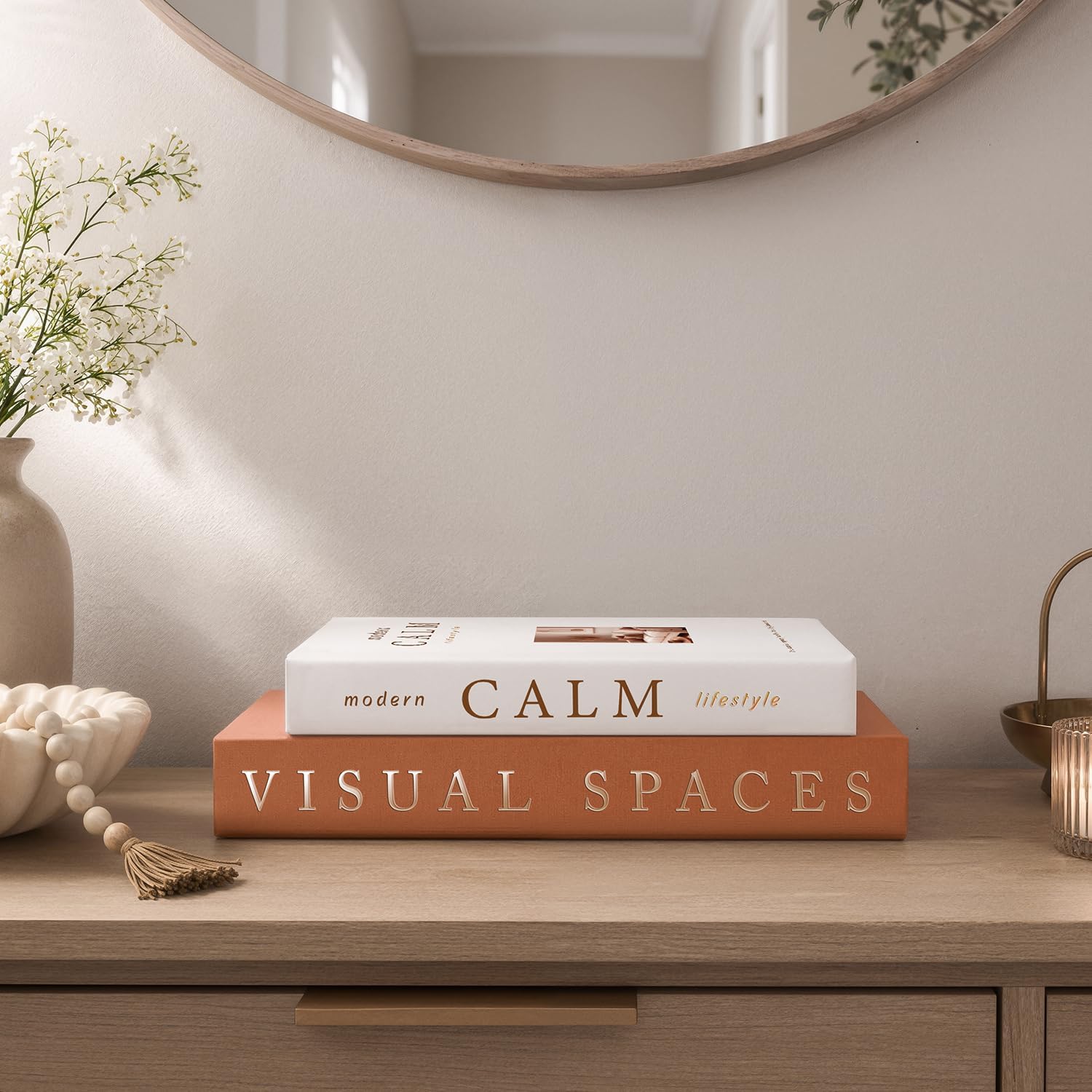 Aesthetic Faux/Fake Book Boxes Enhance Coffee Table / Set of 2