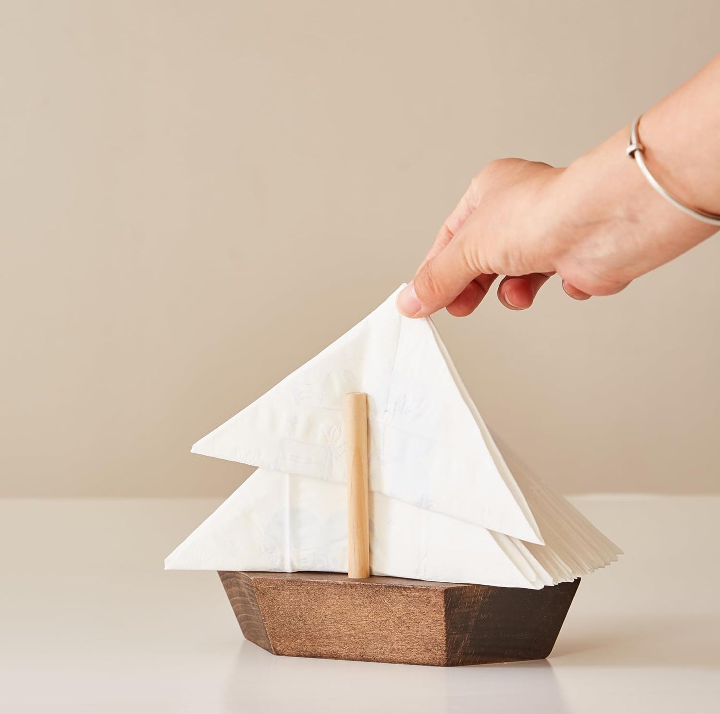 HMC Wooden Sailboat Napkin Holder