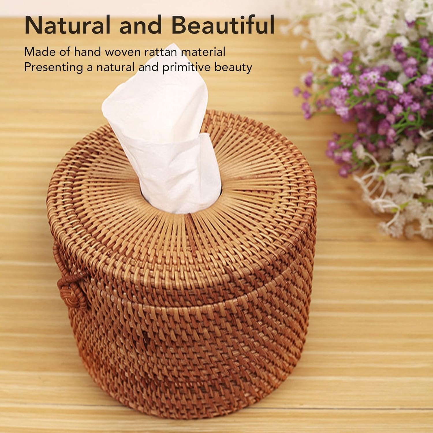 Rattan Tissue Box Cover / Cylinder