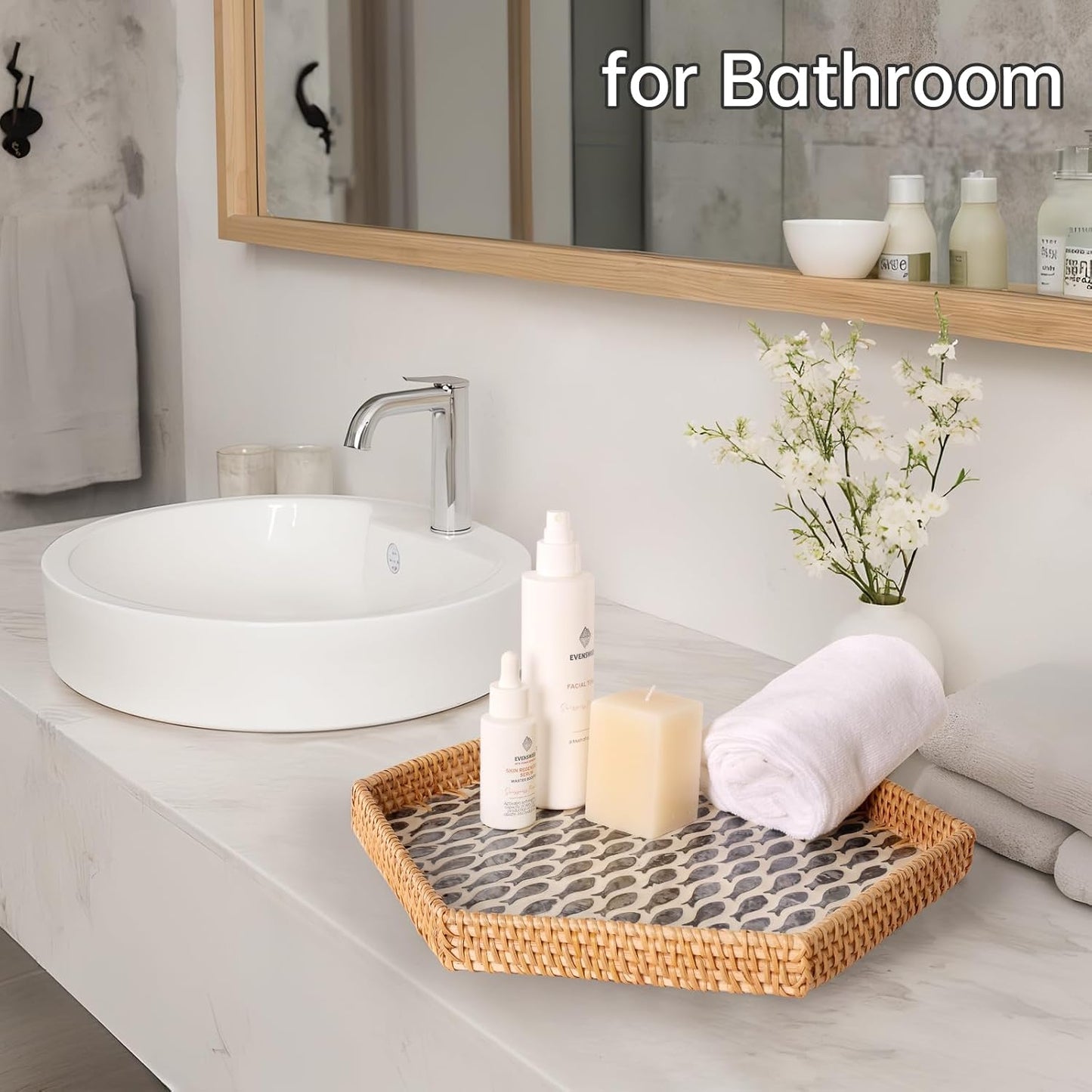 Hexagon Rattan Tray / Little Blackfish
