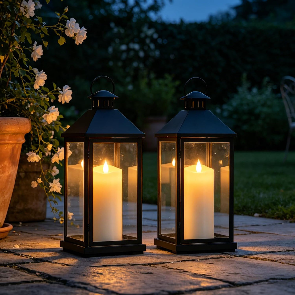 Flameless LED Candles 3"x8" Set of 2, Battery Operated with Remote & Timer, 600-Hour on 2 AA Batteries, Flickering