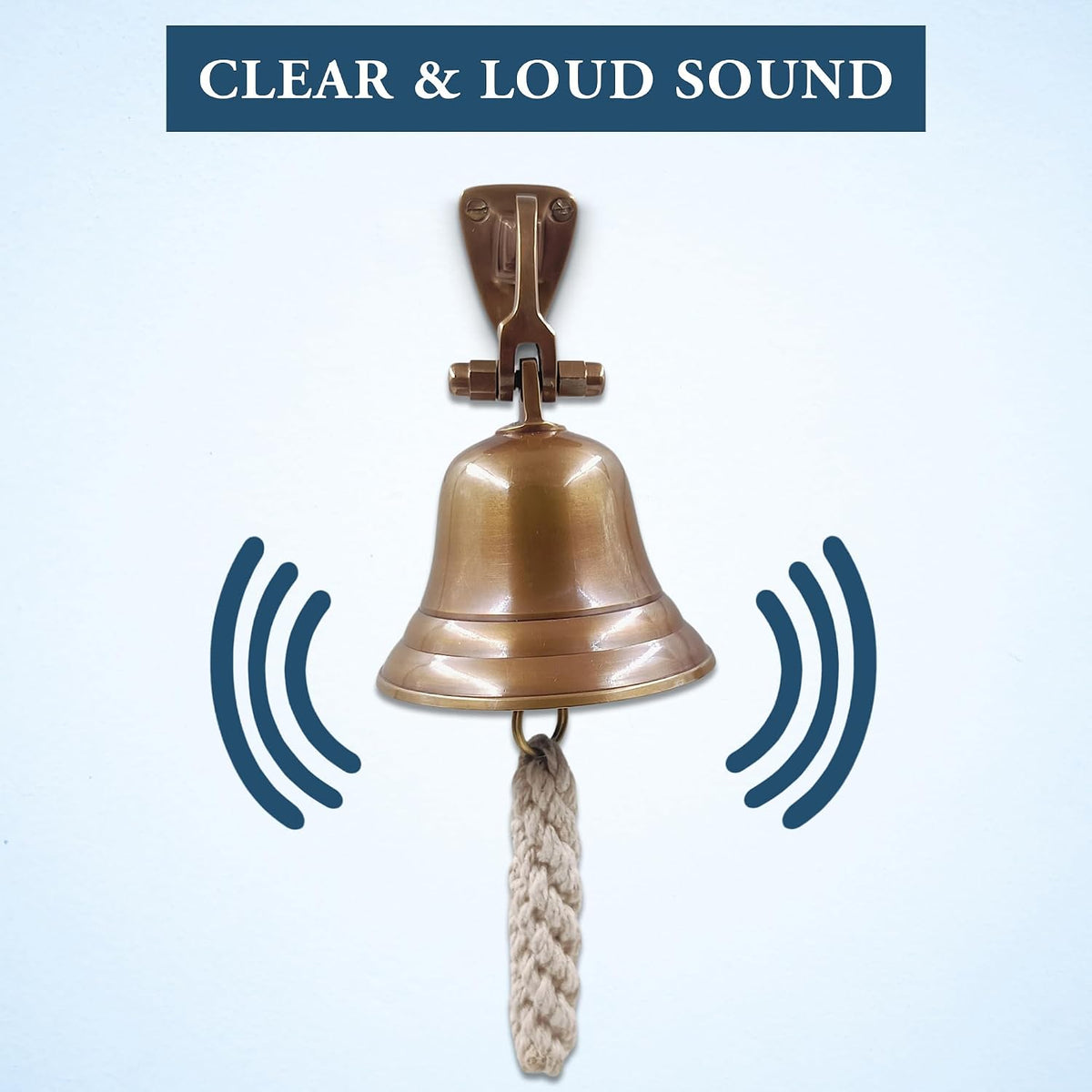 3" Antique Solid Brass Bell Quality Marine Wall Mounted Ship Hanging Bell Perfect for Dinner, Indoor, Outdoor, School