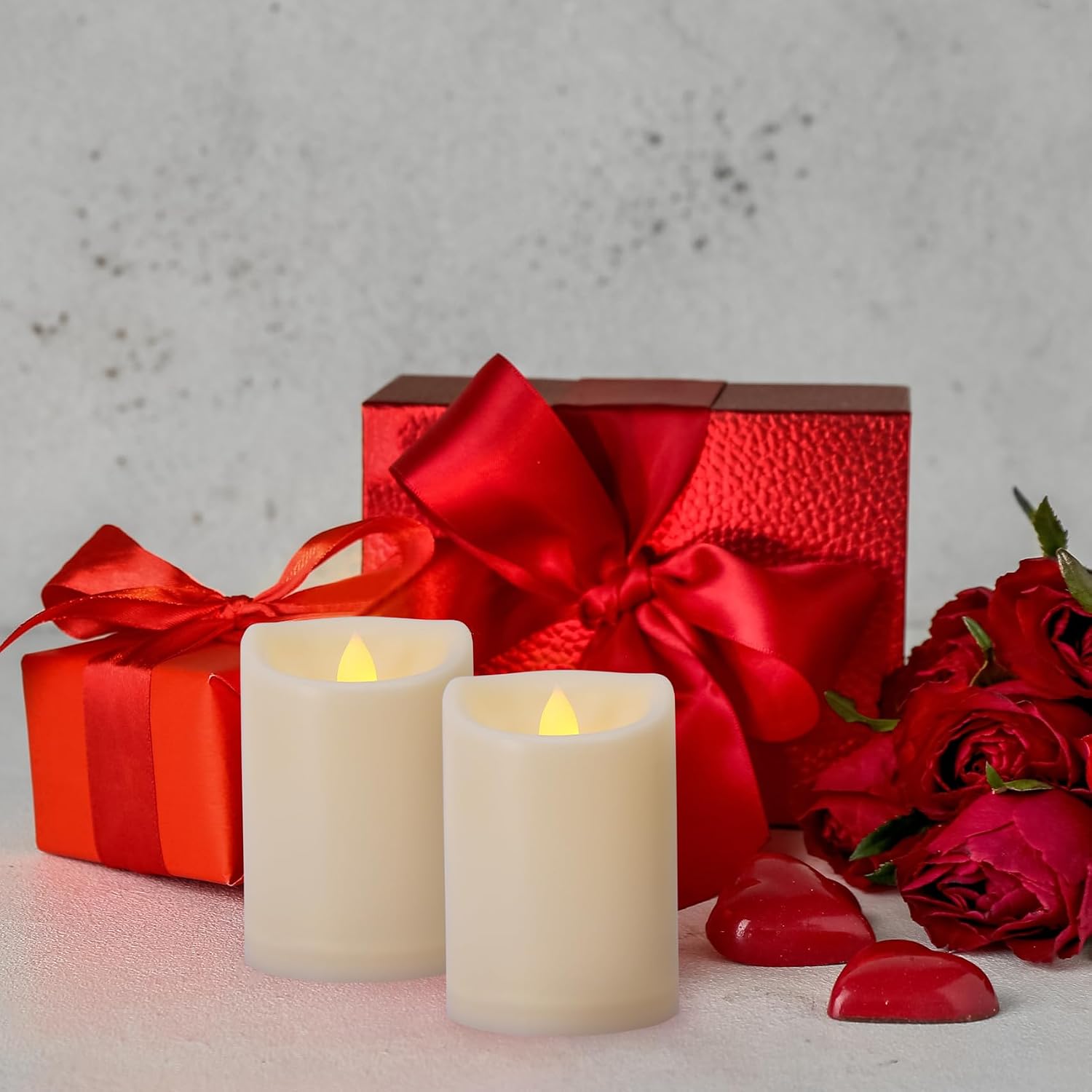 Battery Operated Flickering Flameless Candles with Remote and Timers, 1000 Hours Waterproof Outdoor Indoor LED Pillar