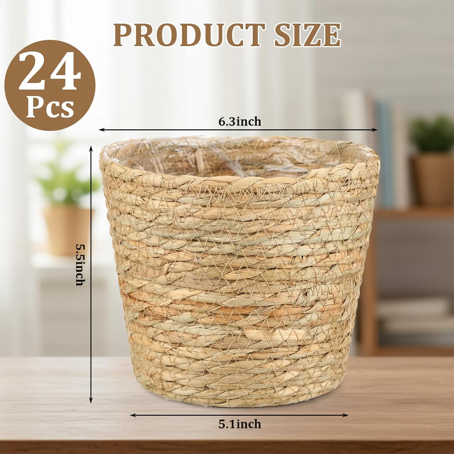Wicker Plant Basket Bulk / Small / Rustic / Set of 24
