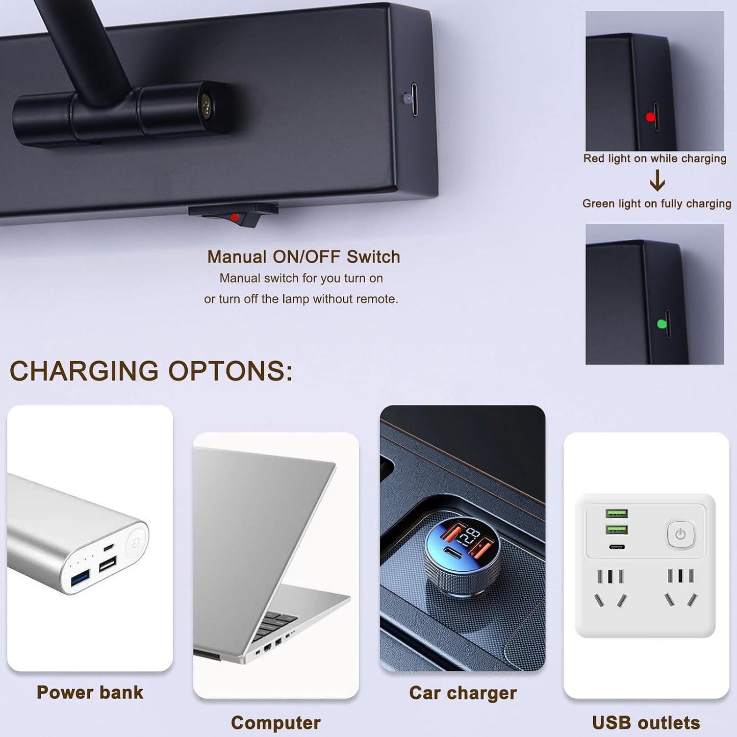 Black Picture Lights Battery Operated 16” Frame light Rechargeable Gallery Lighting Remote Wireless Art Light for