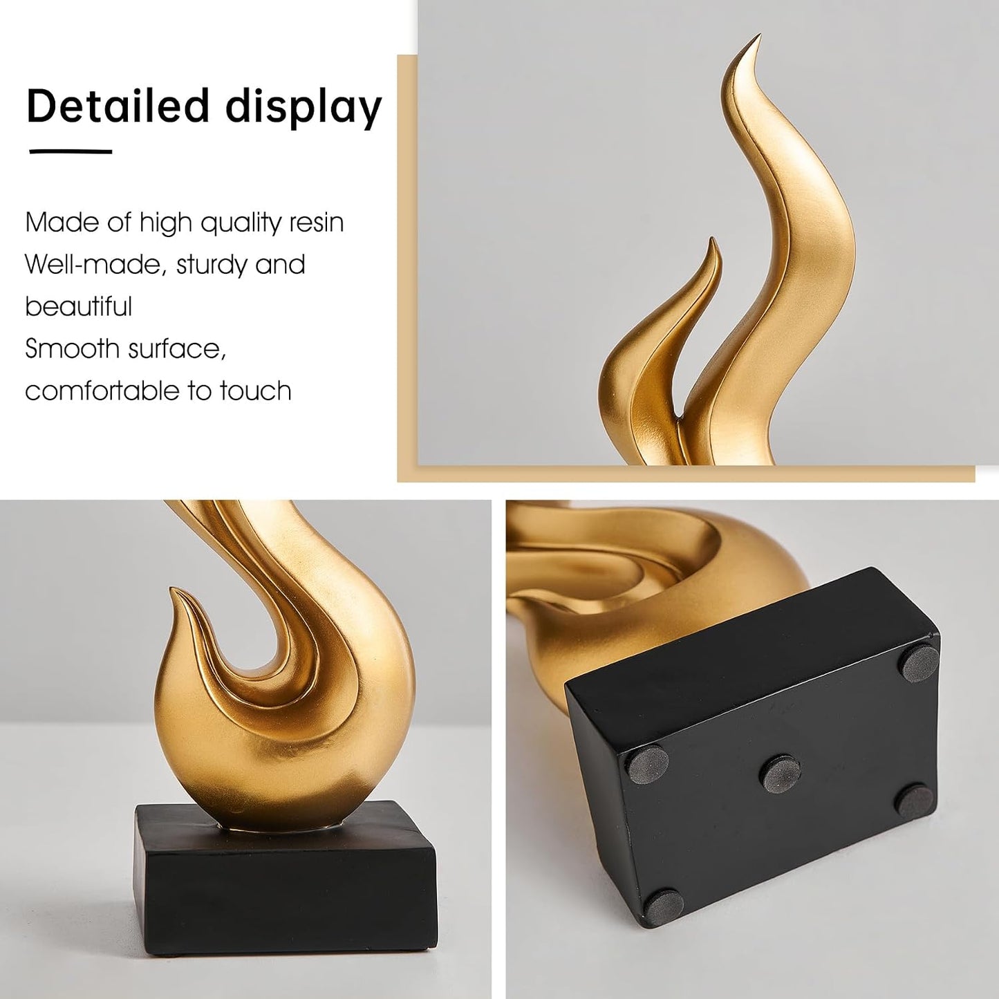 Decor Flame Statue / Gold