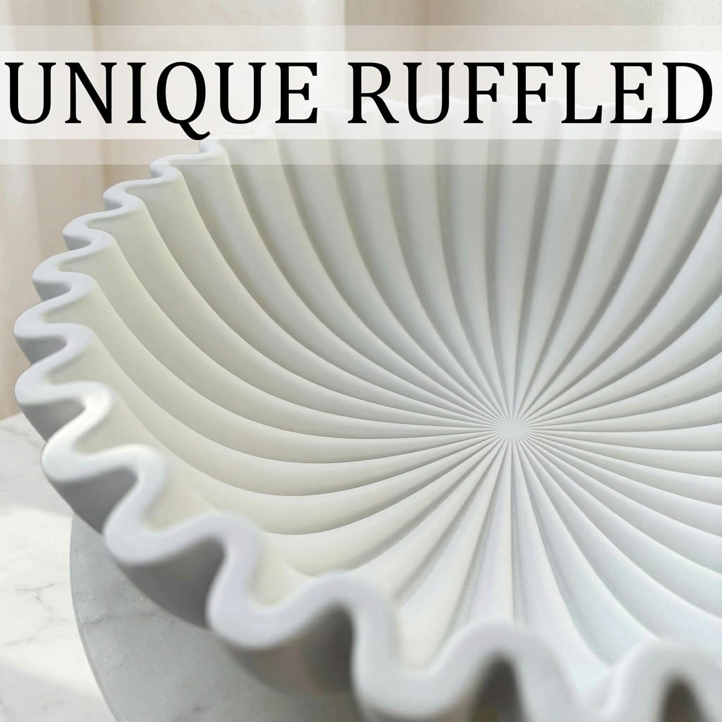 Scalloped Key Bowl / White / 7.9''x 3