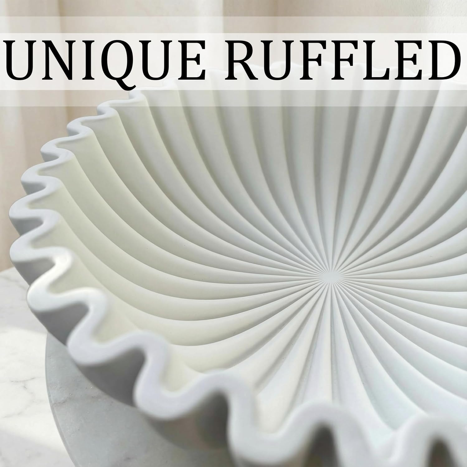 Scalloped Key Bowl / White / 7.9''x 3