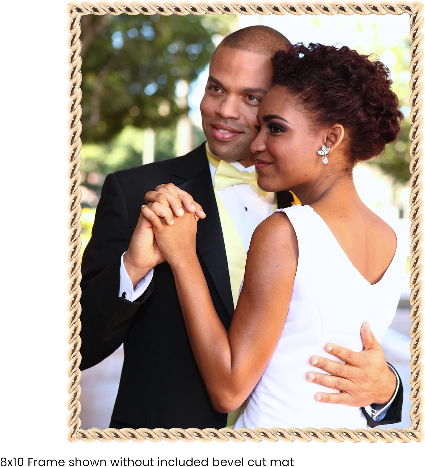 Lawrence Frames Metal Frame, Rope Design, Gold, 8x10 (5x7 mat)