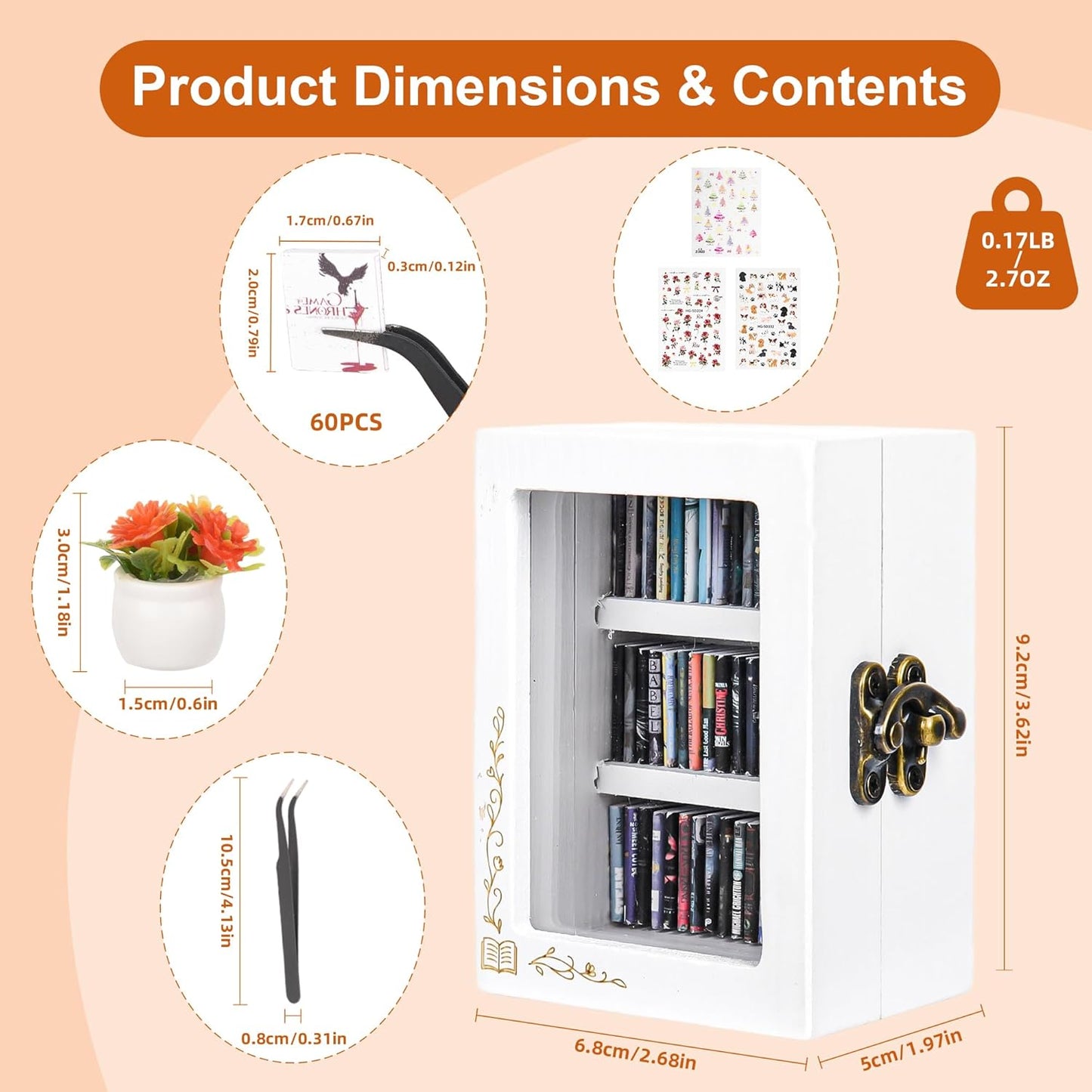 60 Mini Books / Classic White / Small