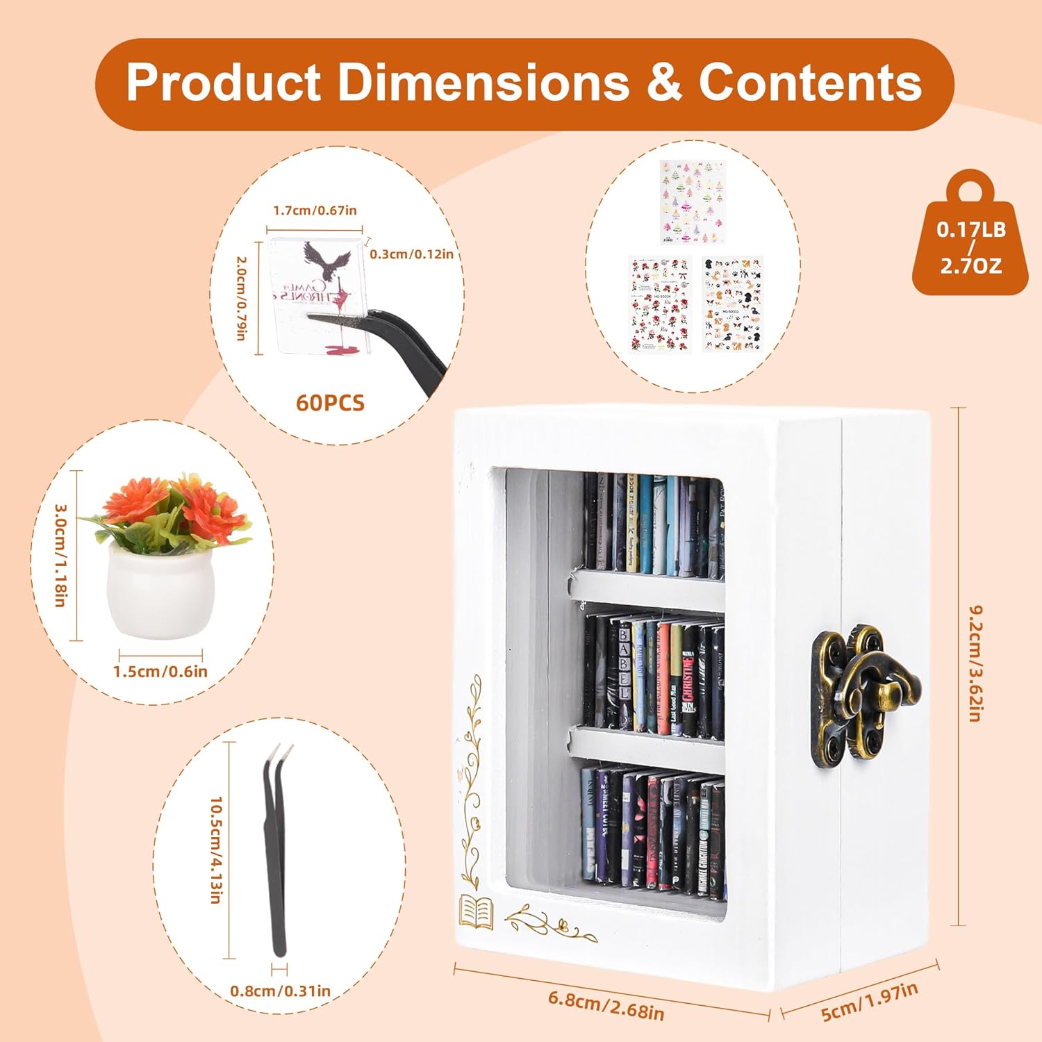 60 Mini Books / Classic White / Small