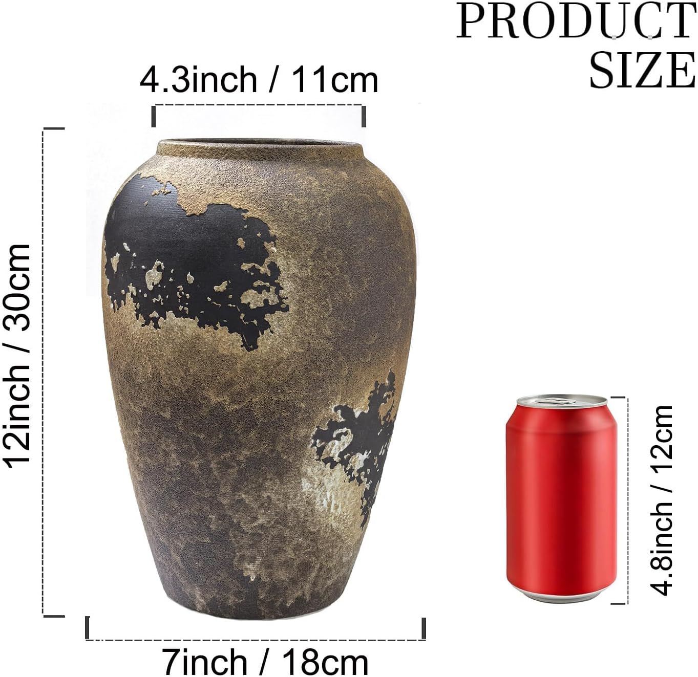 Ceramic Rustic Vases for Centerpieces / Style B / 11 Inch